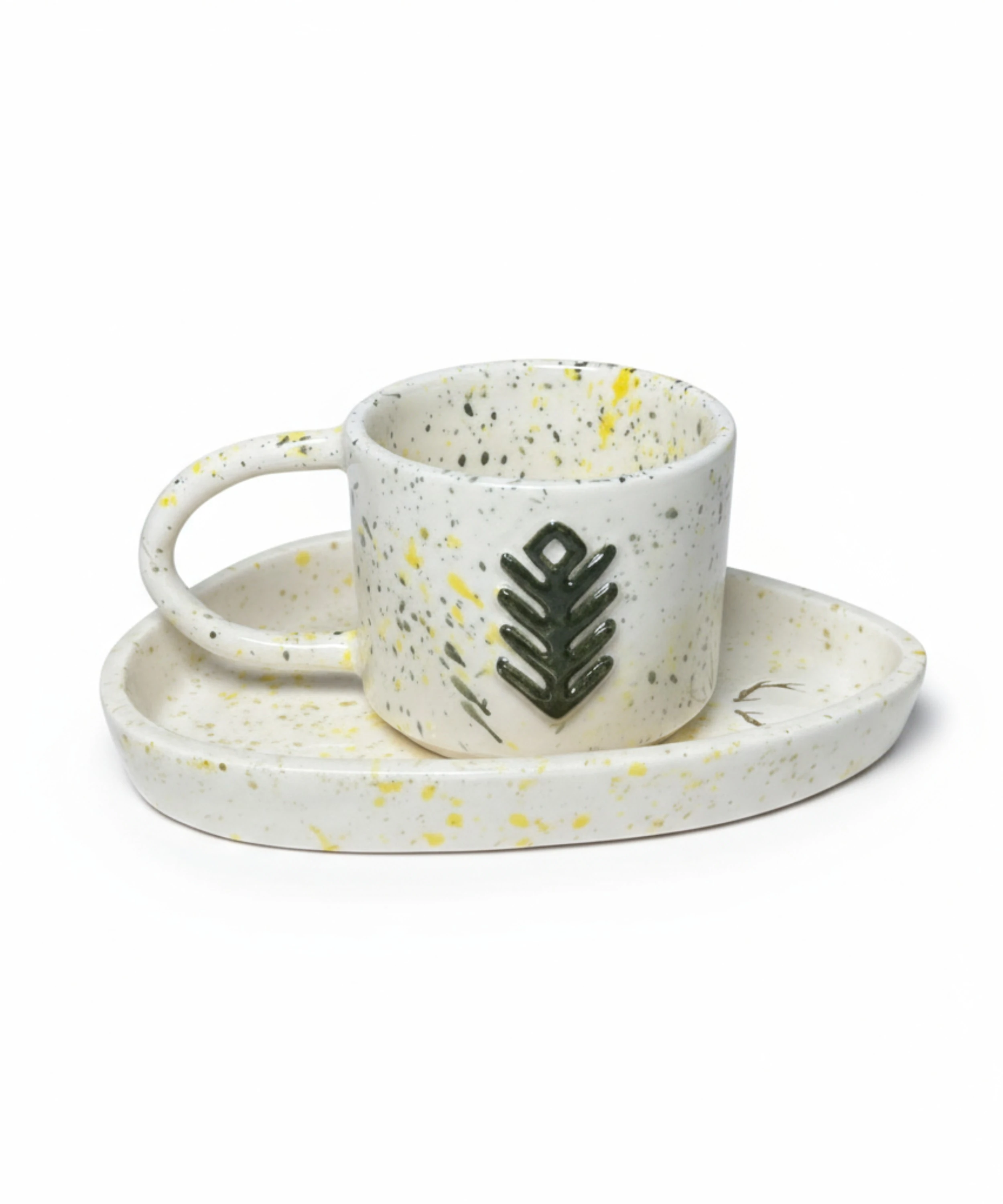 BEREKET - Anadolu Motifi El Yapımı Seramik Kupa ve Altlık | SET