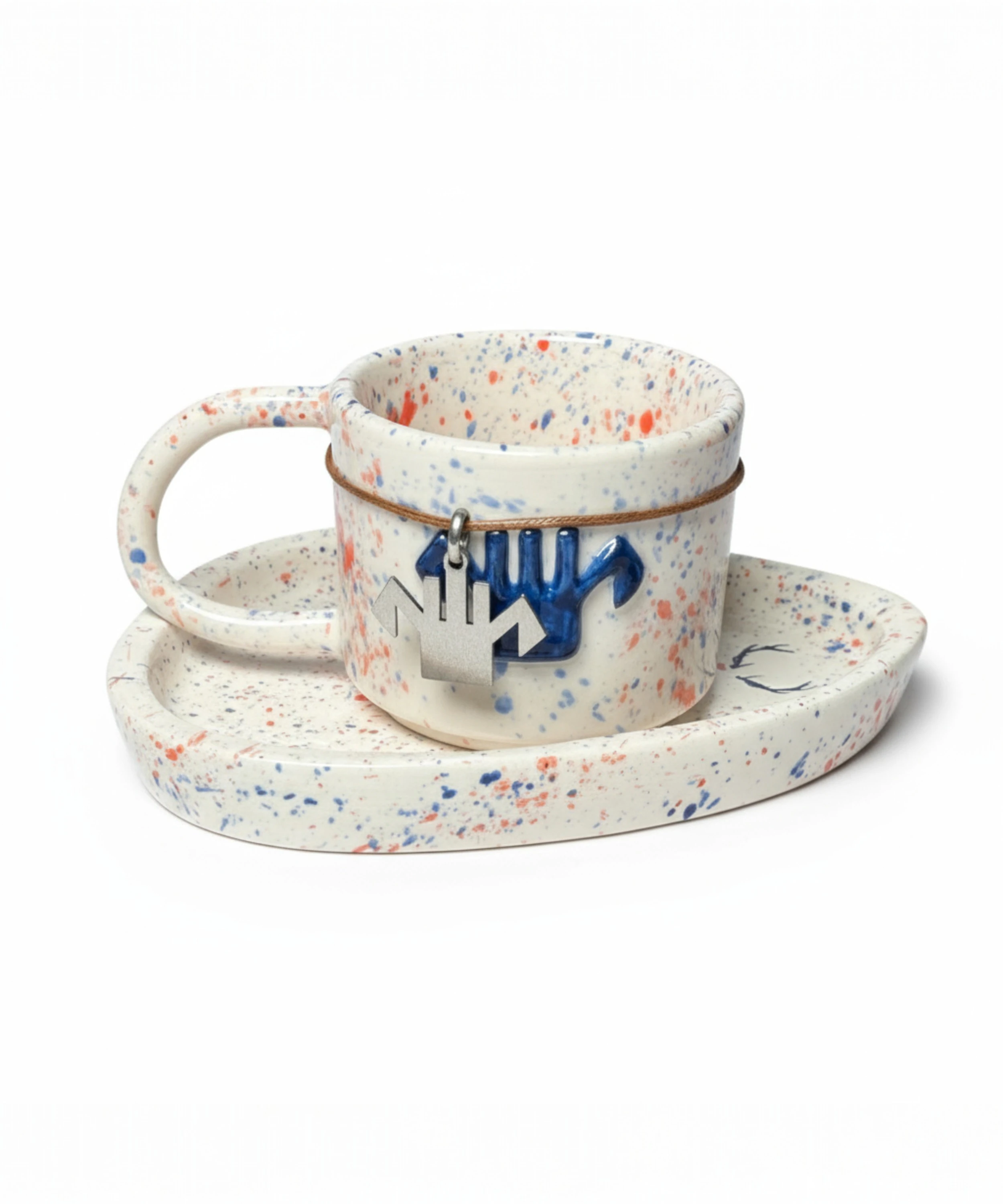 TARAK - Anadolu Motifi El Yapımı Seramik Kupa ve Altlık | SET