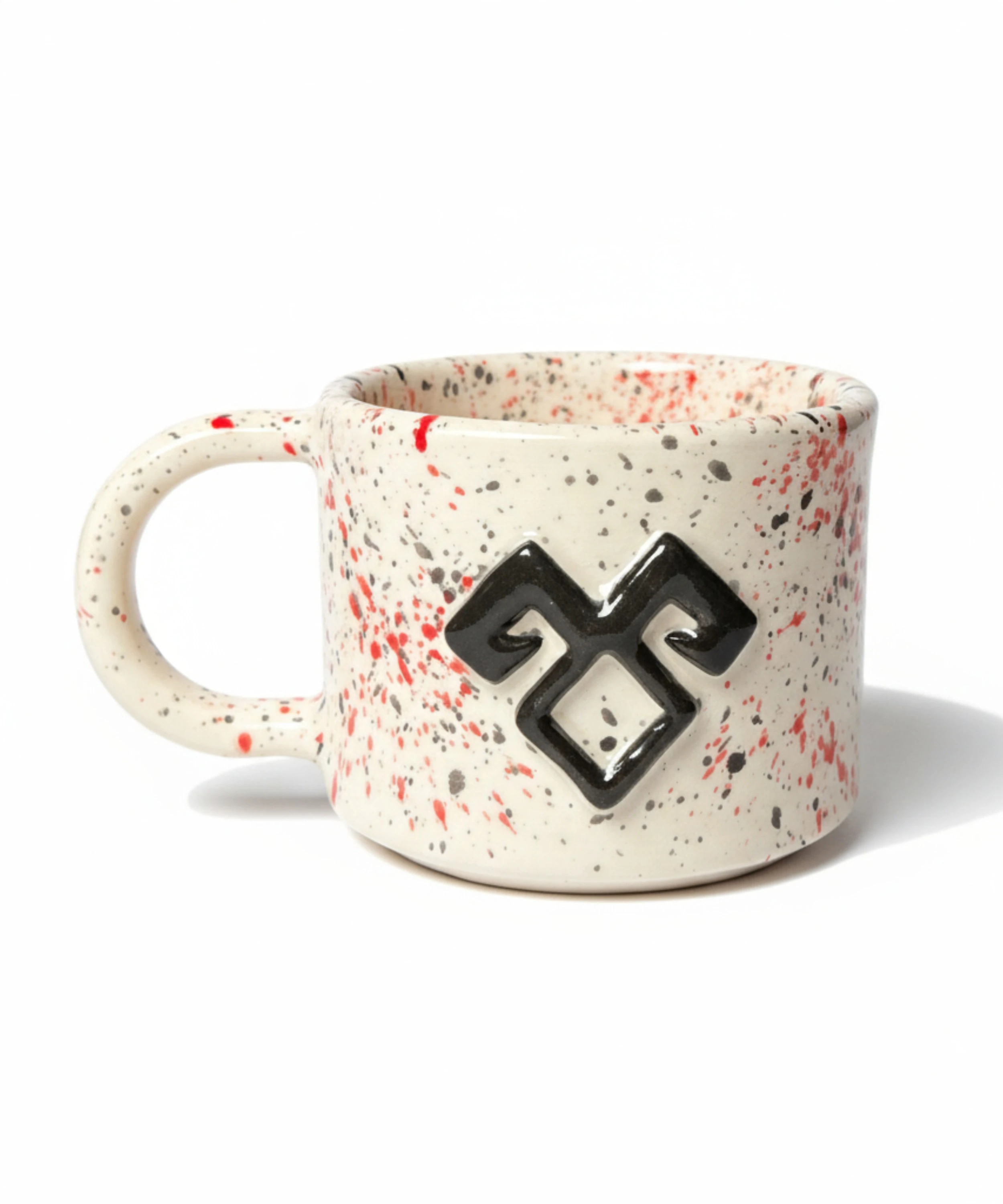 KOÇ BOYNUZU - Anadolu Motifi El Yapımı Seramik Kupa ve Altlık | SET