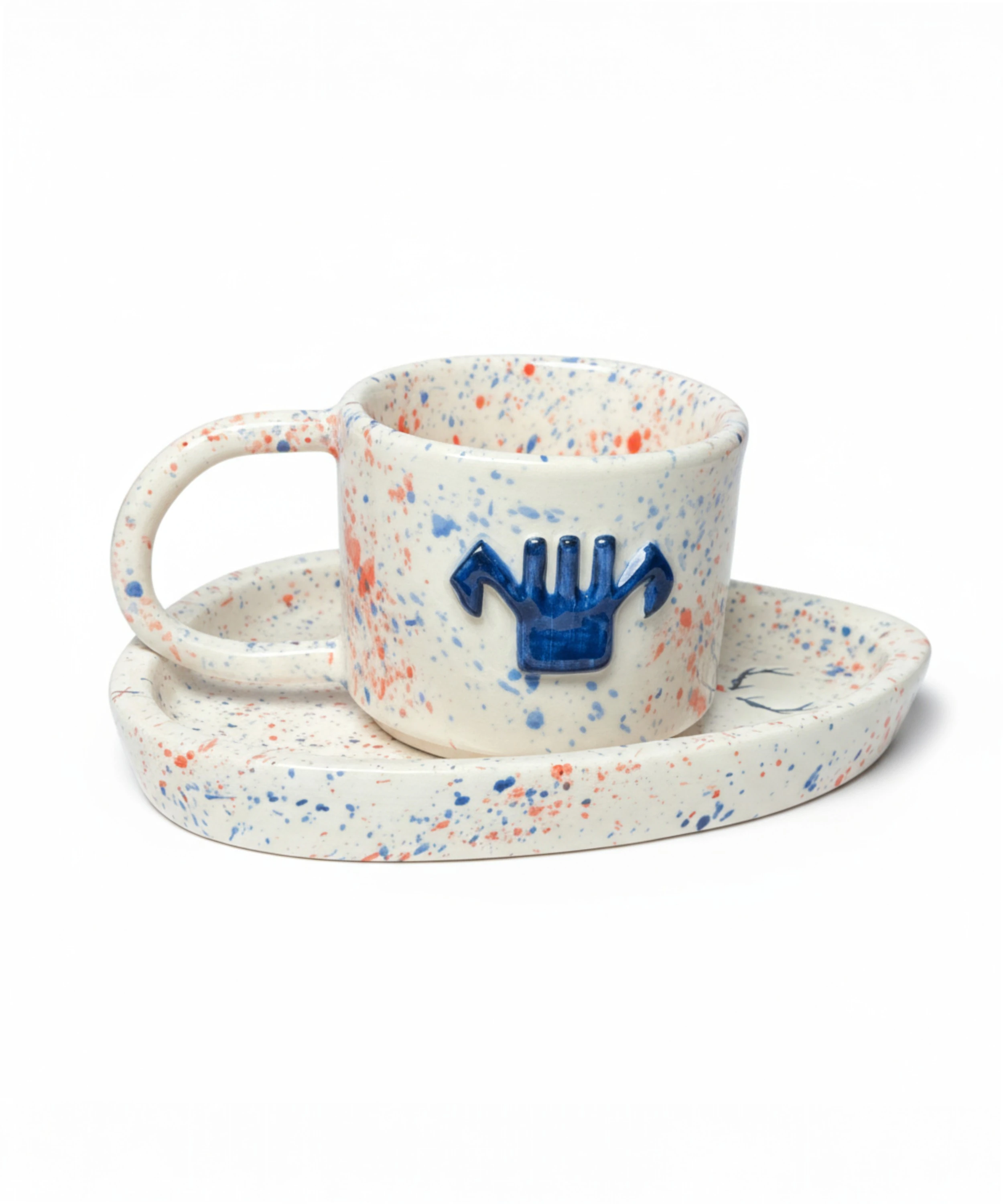 TARAK - Anadolu Motifi El Yapımı Seramik Kupa ve Altlık | SET