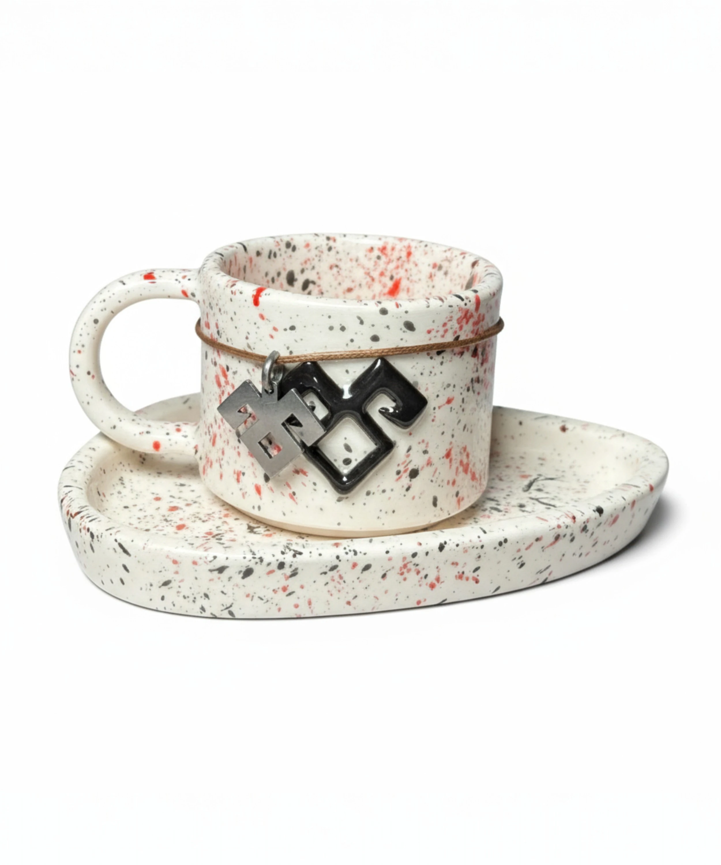 KOÇ BOYNUZU - Anadolu Motifi El Yapımı Seramik Kupa ve Altlık | SET