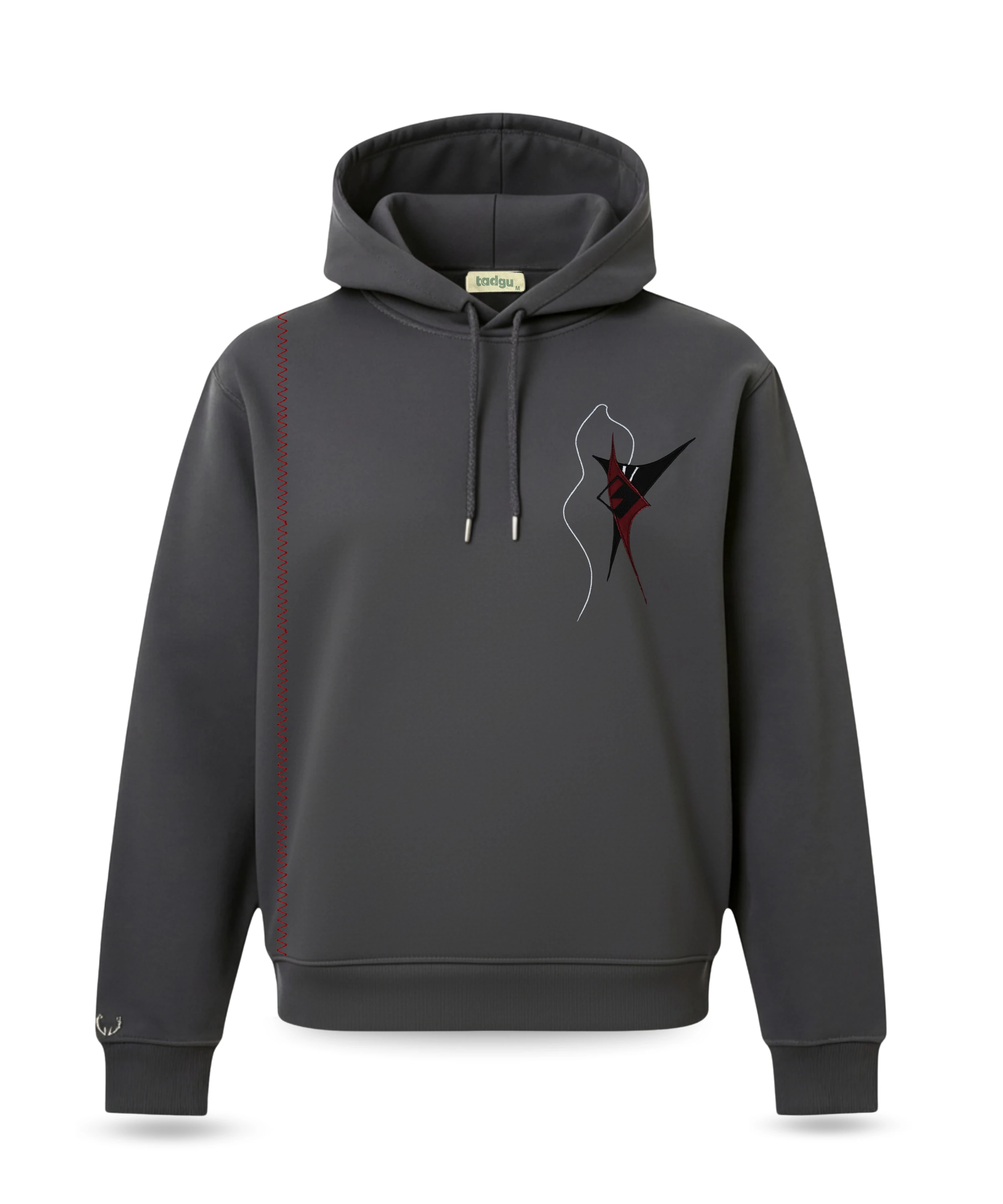 AŞK VE UYUM - Anadolu Motifli Kapüşonlu Tekli Sweatshirt | Tadgu