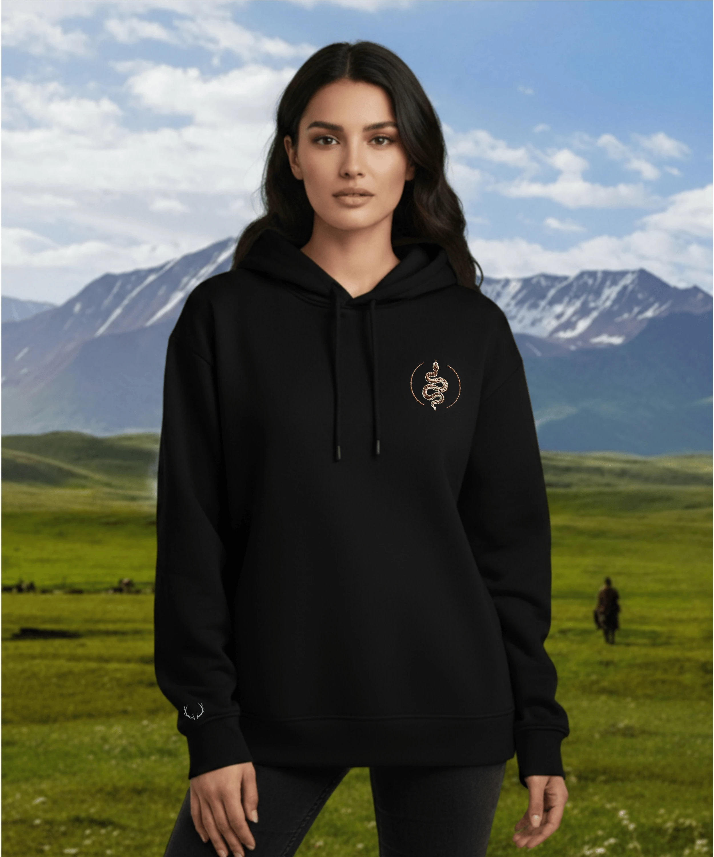 ŞAHMERAN – Türk Mitolojisi Tekli Kapüşonlu Sweatshirt | Tadgu