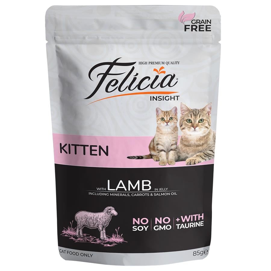 Felicia Yavru Kuzu Etli Yaş Kedi Maması 85 Gr.