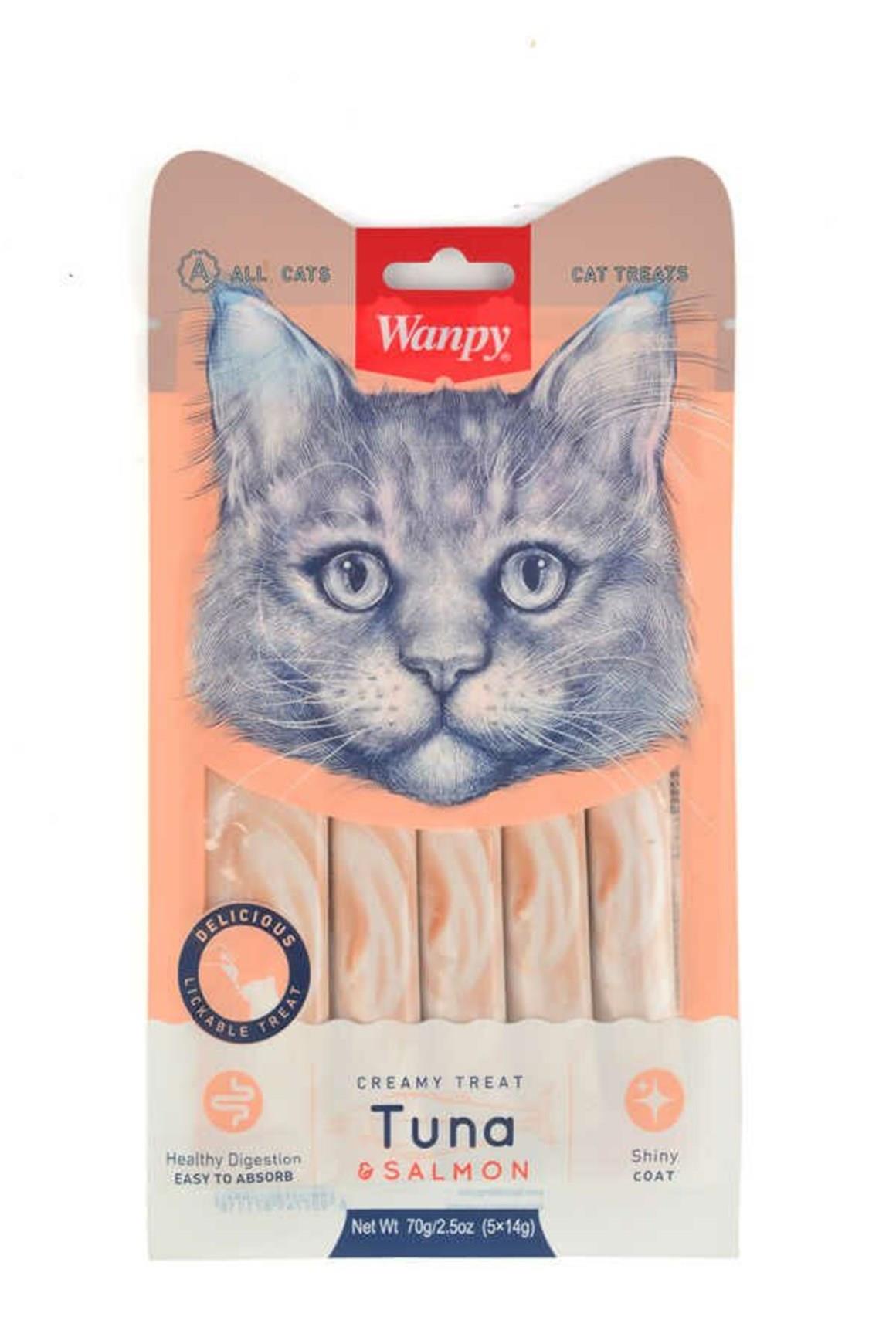Wanpy Ton Balığı Ve Somonlu Sıvı Kedi Ödülü 5x14 Gr