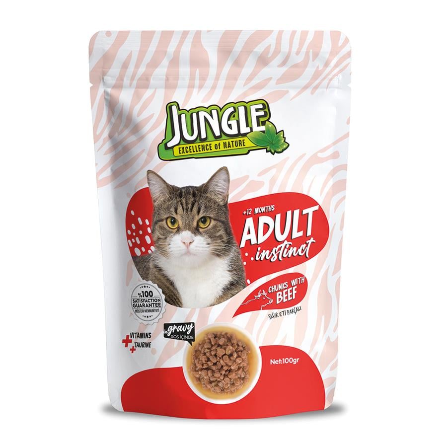Jungle Biftekli Kedi Yaş Maması 100 Gr.