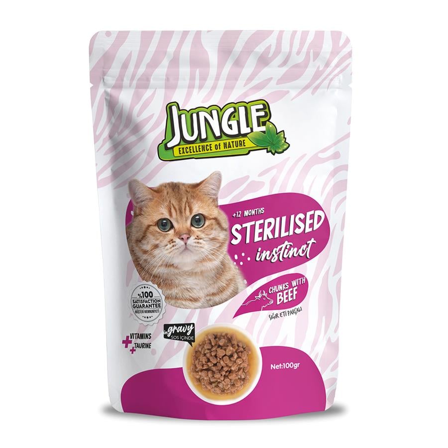 Jungle Biftekli Kısır Kedi Yaş Maması 100 Gr.