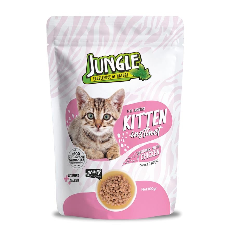 Jungle Tavuklu Yavru Kedi Yaş Maması 100 Gr.