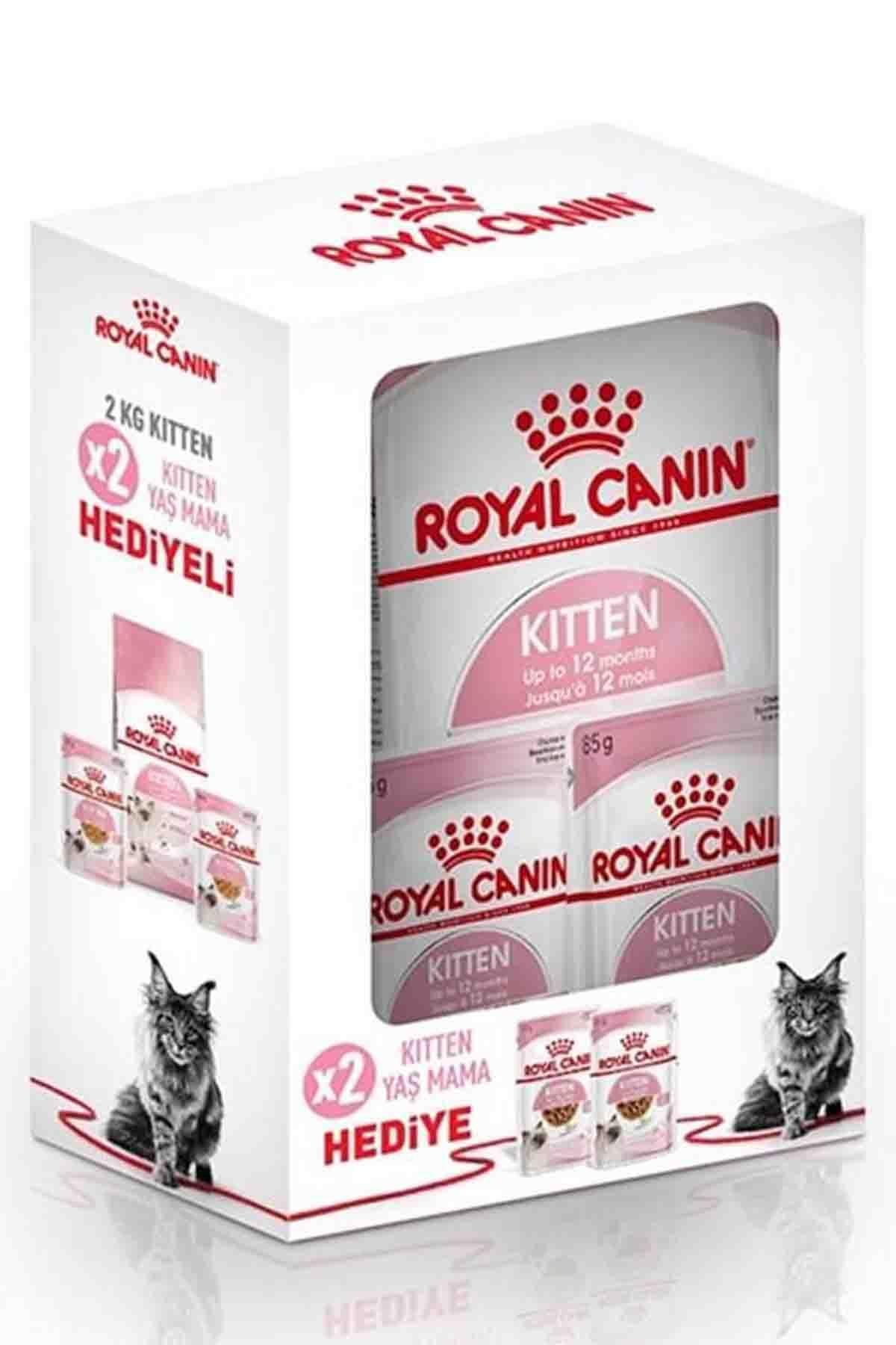 Royal Canin Kitten Yavru Kedi Maması 2kg + 2 Adet Kitten Yaş Mama 85gr
