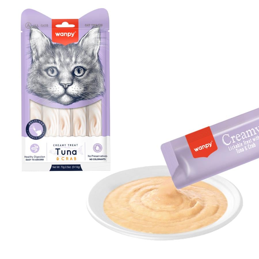 Wanpy Ton Balığı & Yengeç Sıvı Ödül Maması 5x14 gr.