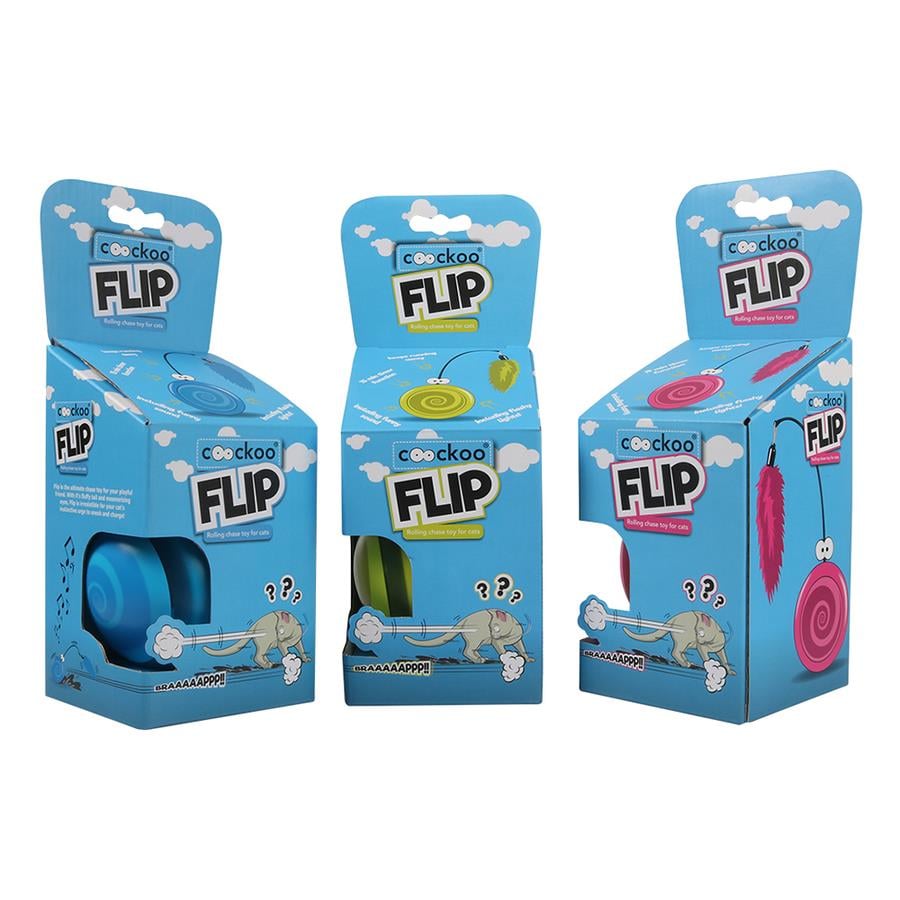 Flip Yanıp Sönen Led Işıklı Sesli Elektronik Top Kedi Oyuncağı 12,2x12,2x13,1cm (Mavi)