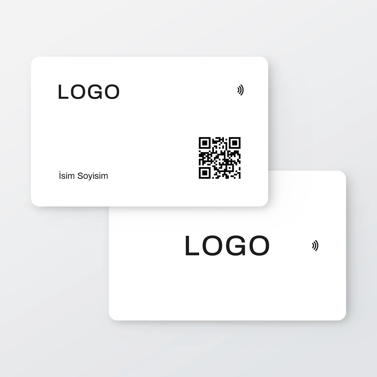 NFC ve QR Kodlu Dijital Kartvizit (Beyaz)