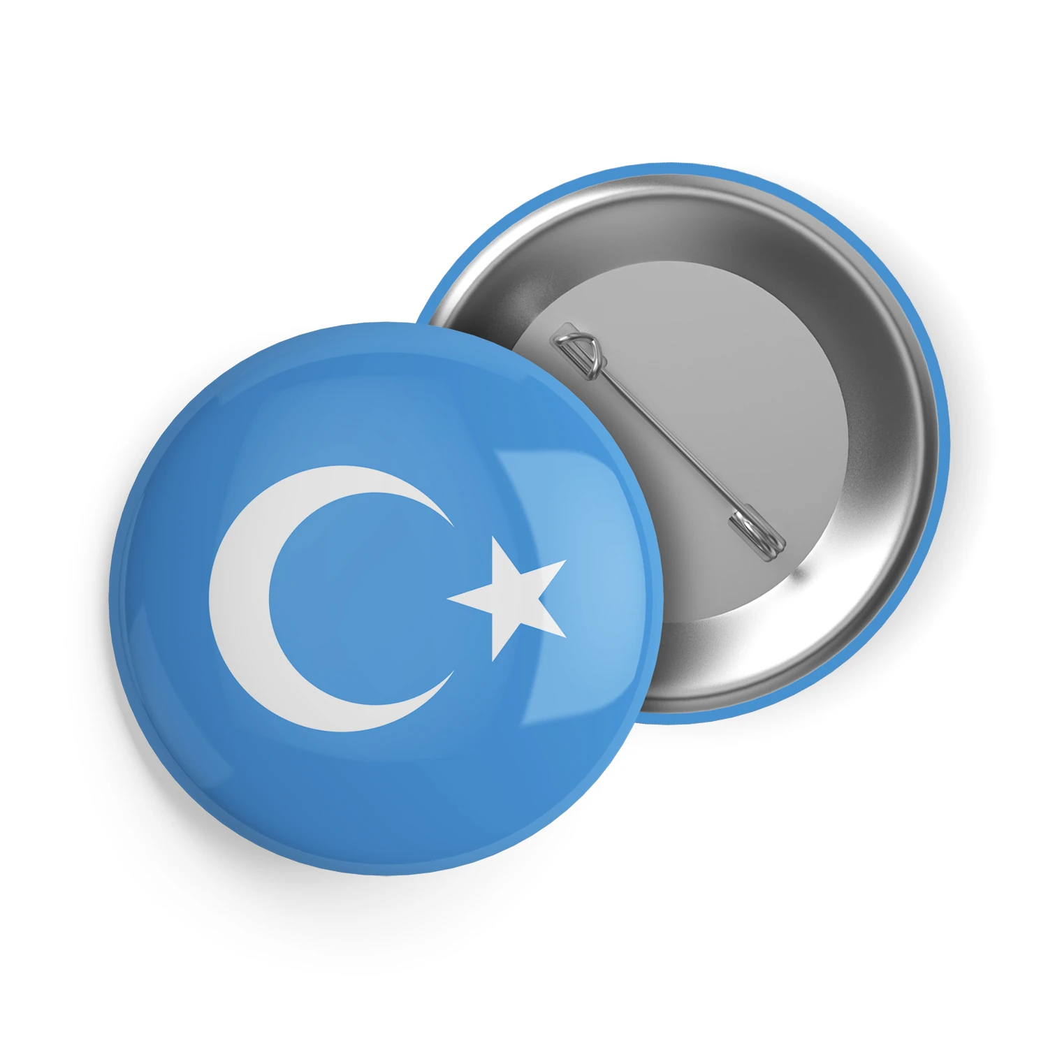 Doğu Türkistan Uygur Bayrağı İğneli Buton Rozet