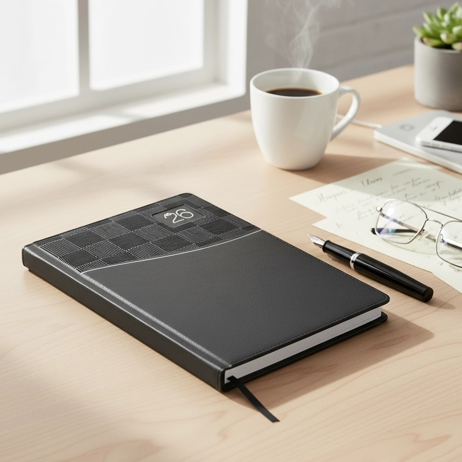 Siyah 2026 Tarihli Ajanda (16x24 cm)