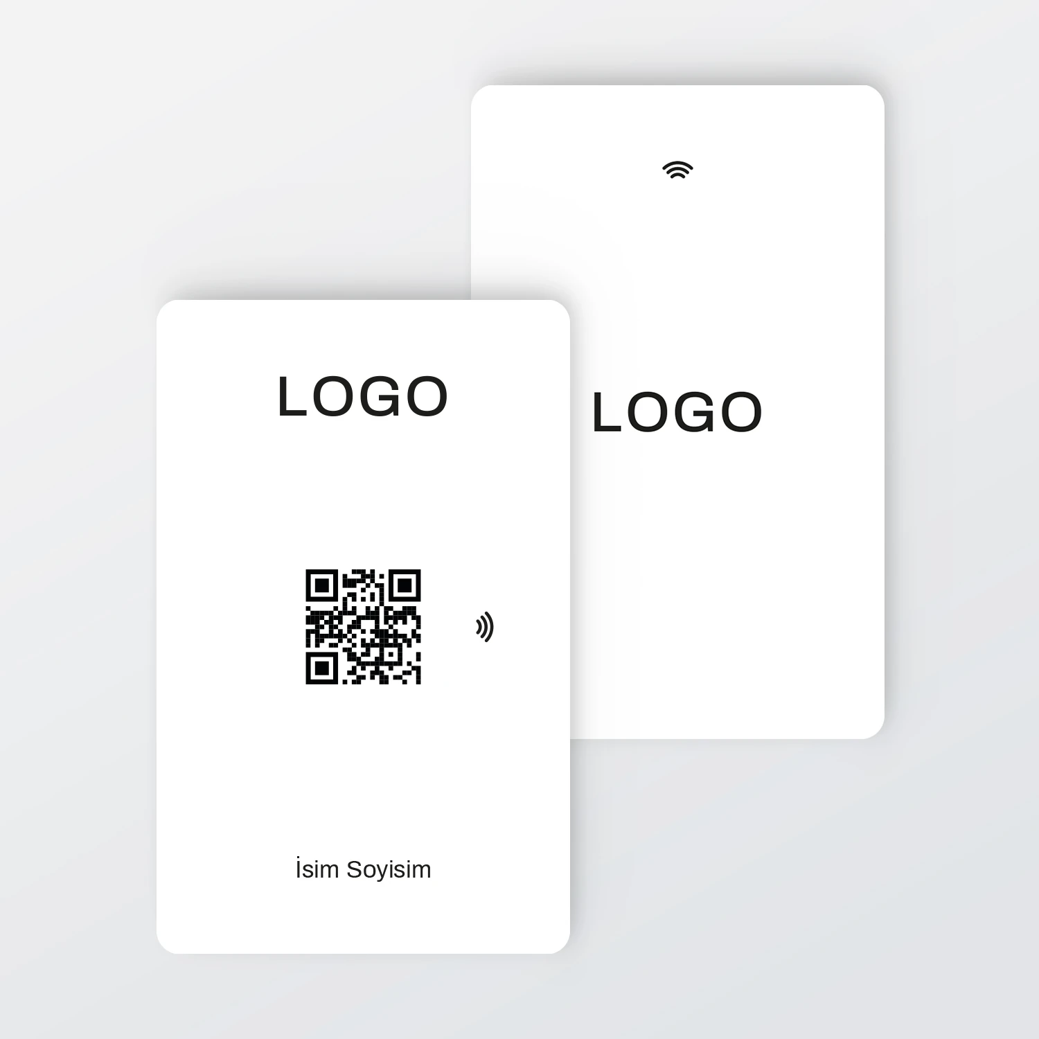 NFC ve QR Kodlu Dijital Kartvizit (Beyaz)