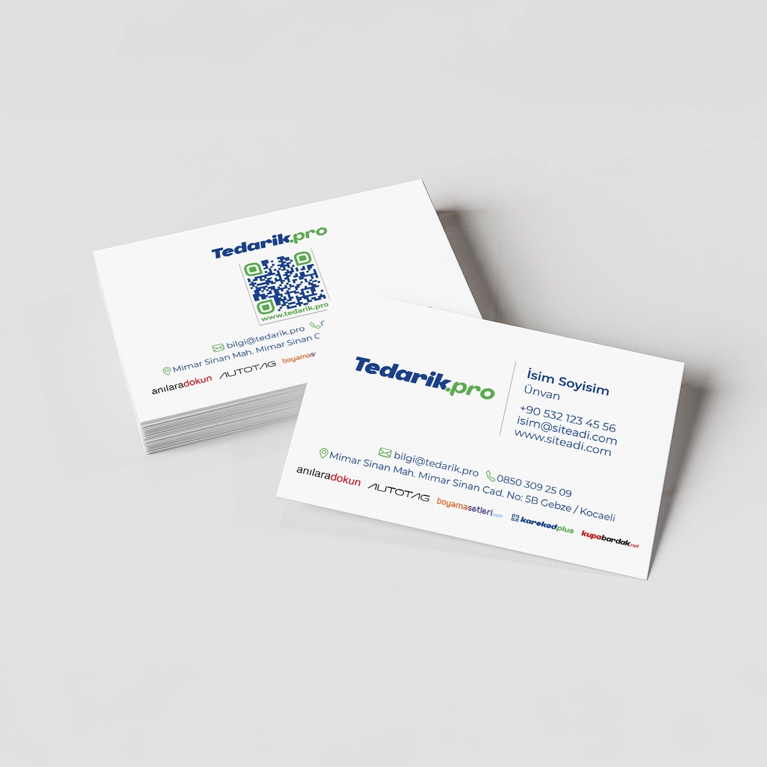 Standart Kartvizit 350 gr. Mat Kuşe (1000 Adet)