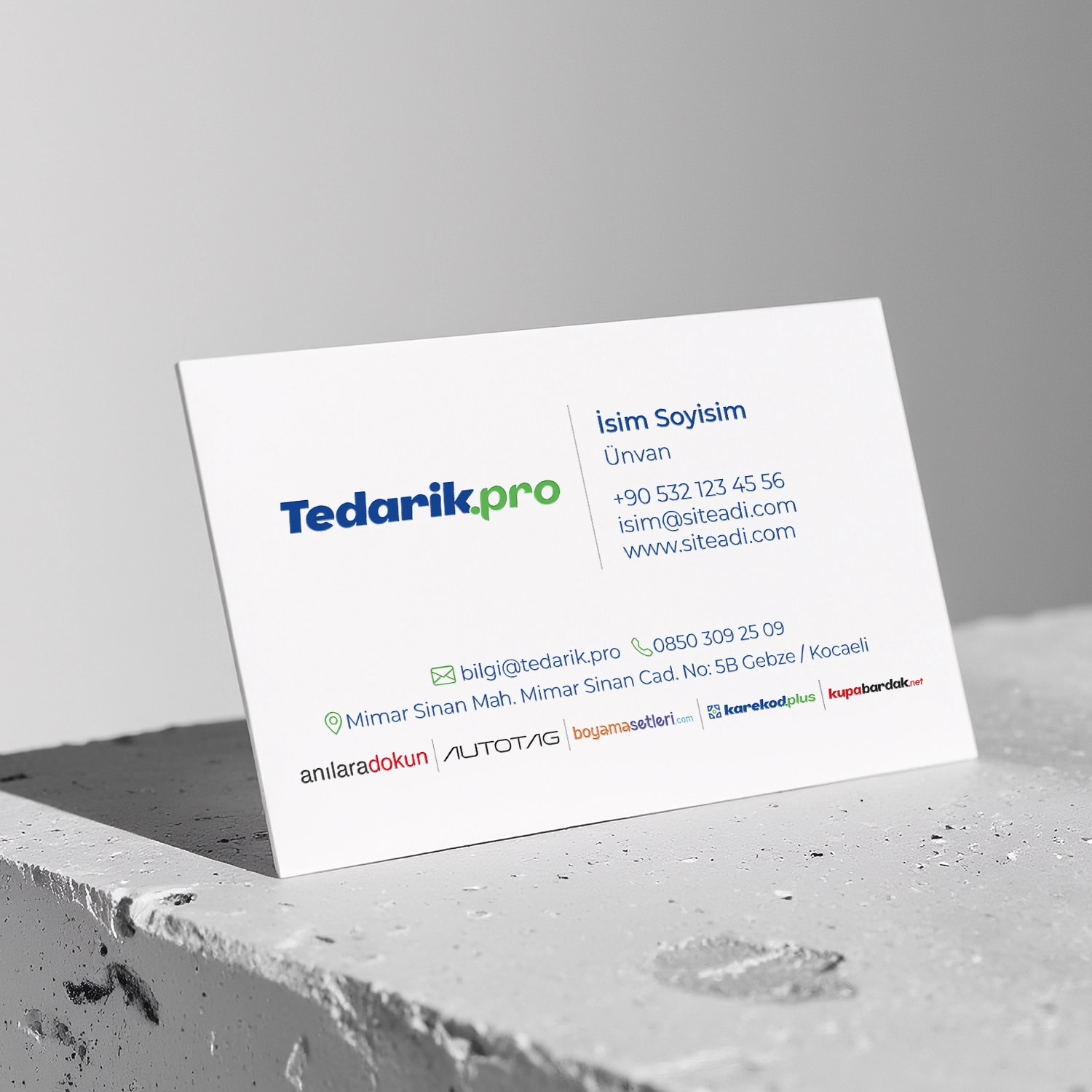 Sıvama Kartvizit 700 gr. Mat Kuşe (1000 Adet)