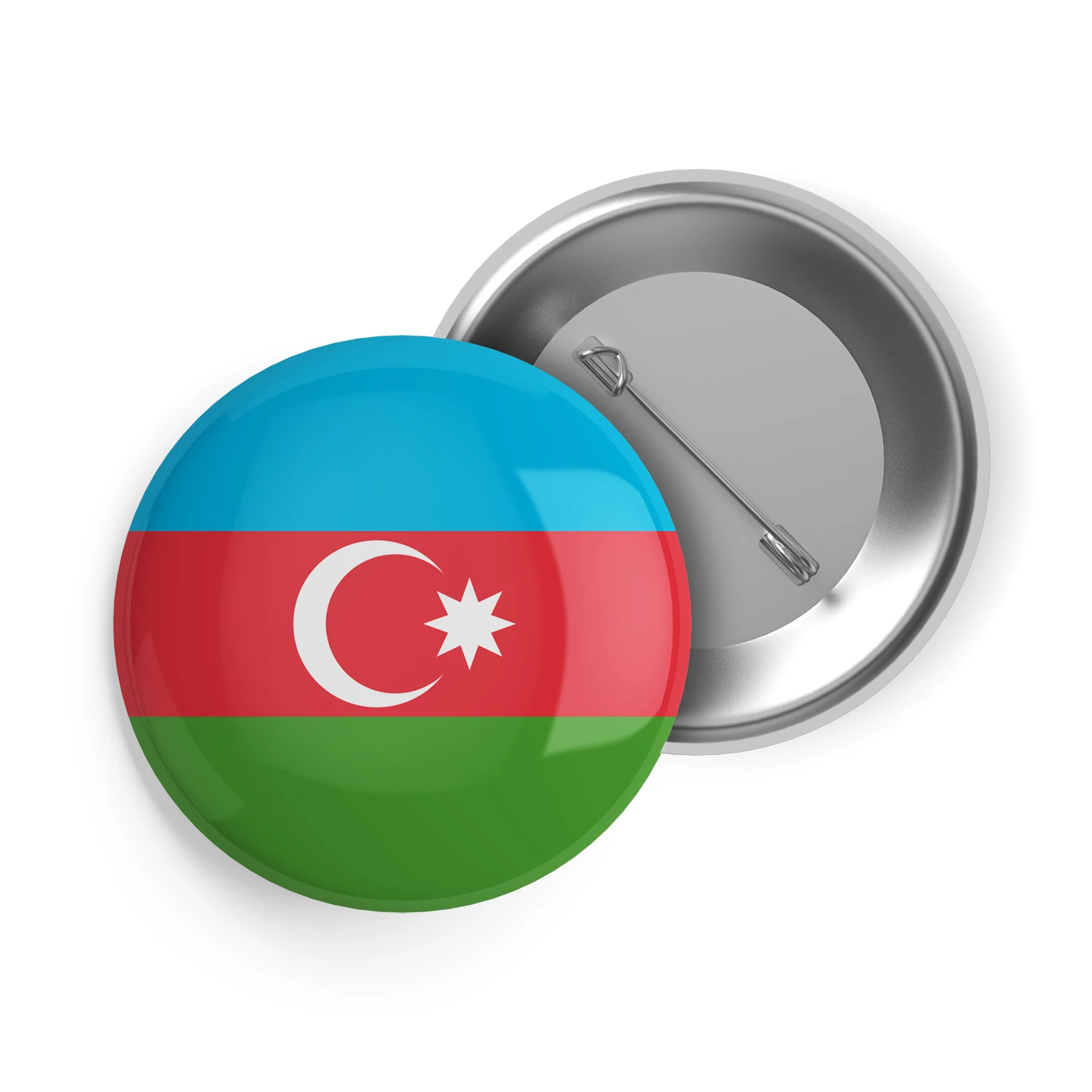 Azerbaycan Bayrağı İğneli Buton Rozet