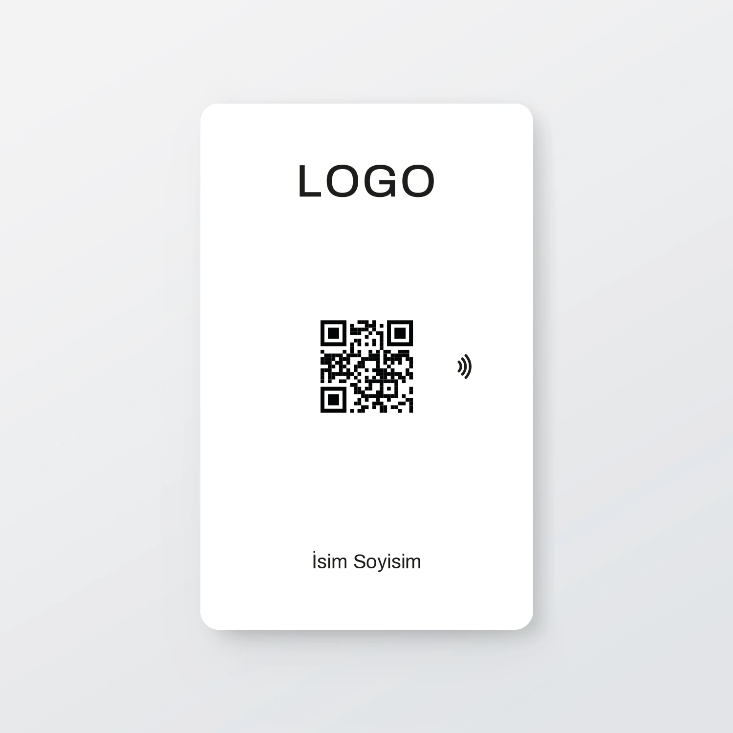 NFC ve QR Kodlu Dijital Kartvizit (Beyaz)