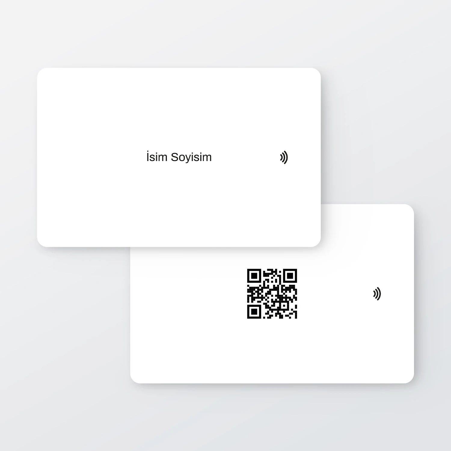 NFC ve QR Kodlu Dijital Kartvizit (Beyaz)
