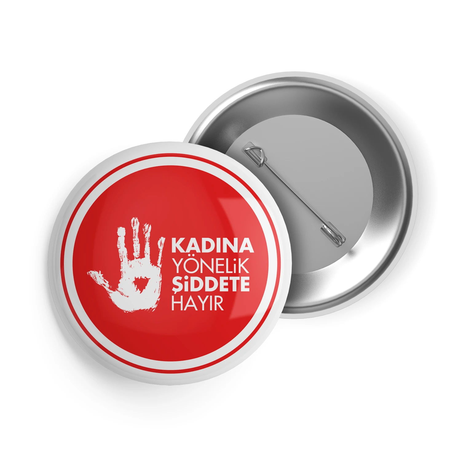 Kadına Yönelik Şiddete Hayır İğneli Buton Rozet