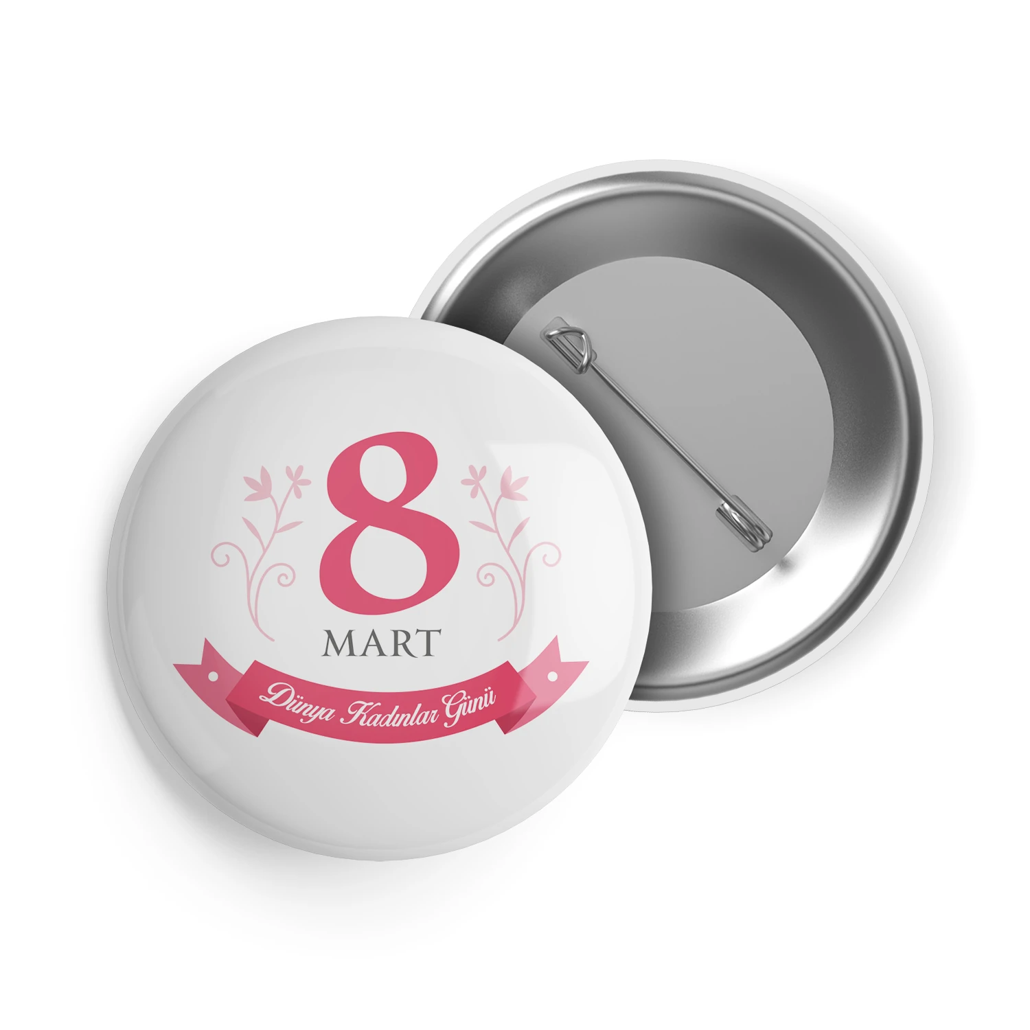 8 Mart Kadınlar Günü İğneli Buton Rozet