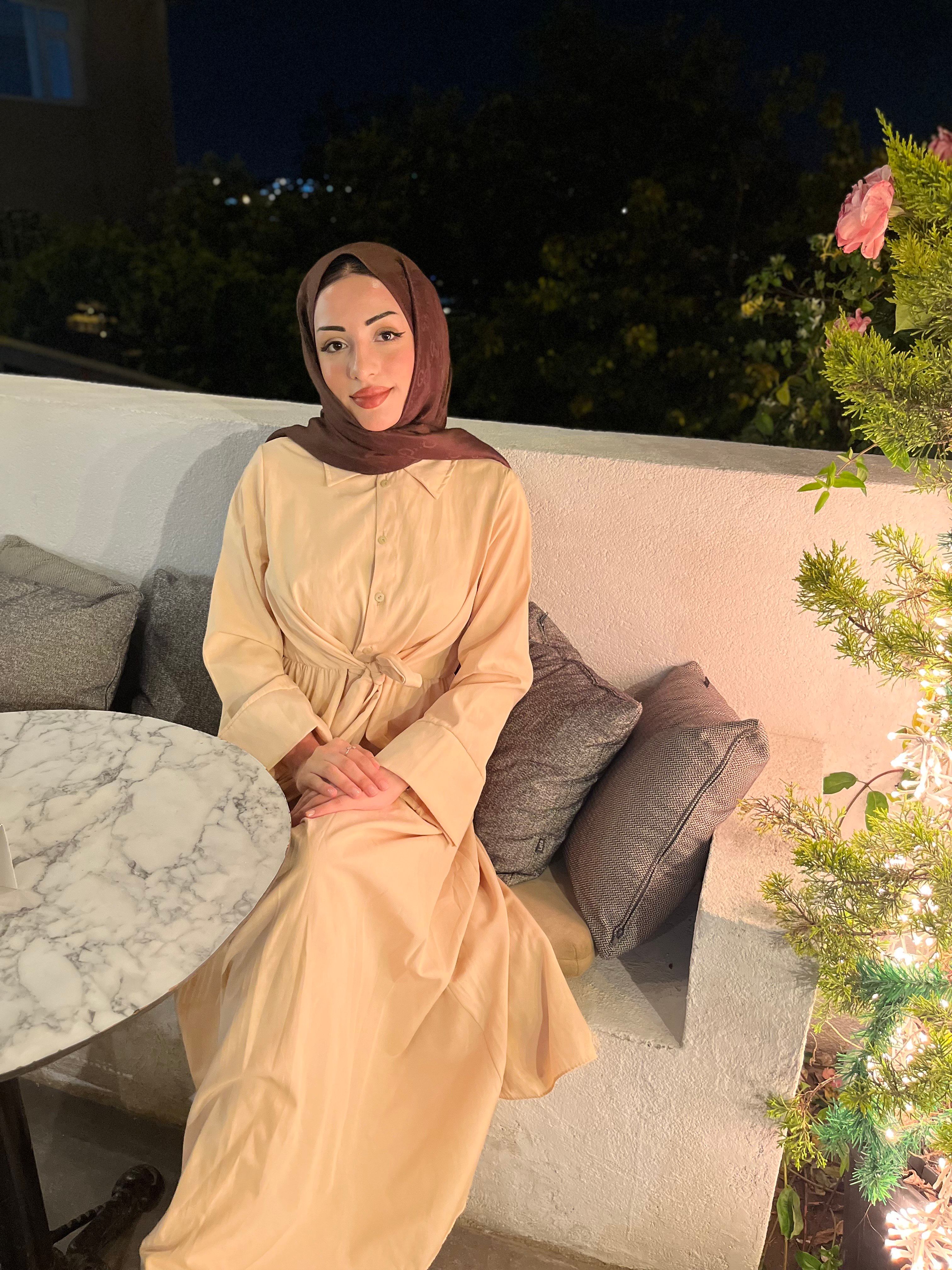 KUŞAK DETAYLI HAKİM YAKA GÖMLEK ELBİSE