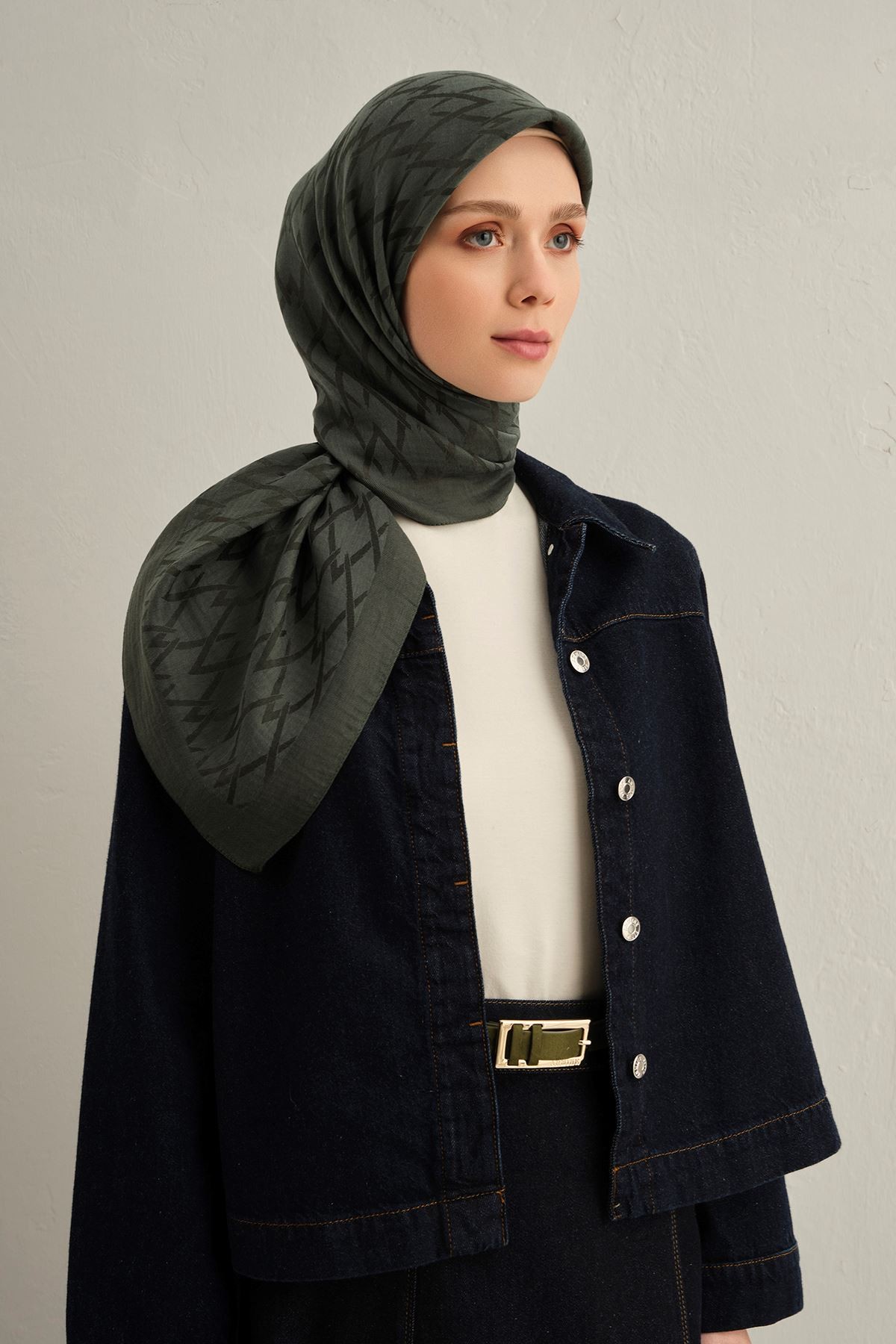 Yeşil Lyocell Eşarp  54