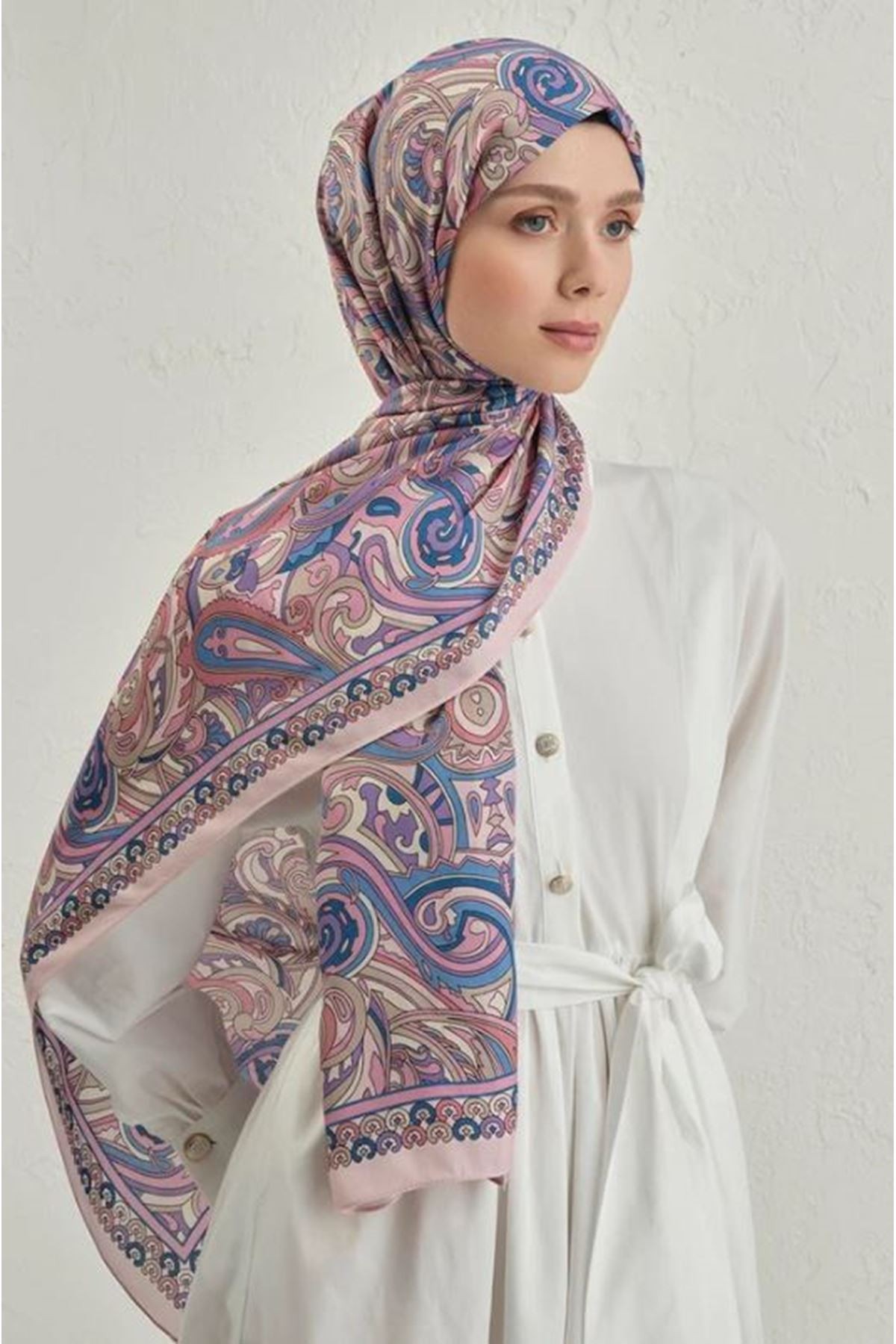Pembe Pure Etnik Desen Şal-2   27