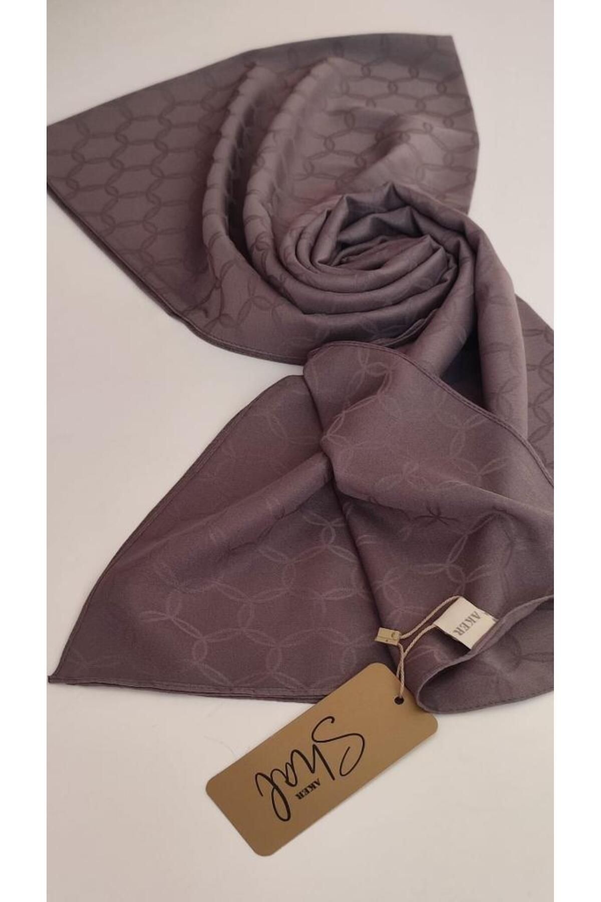 Füme Petek Desen Monogram Şal