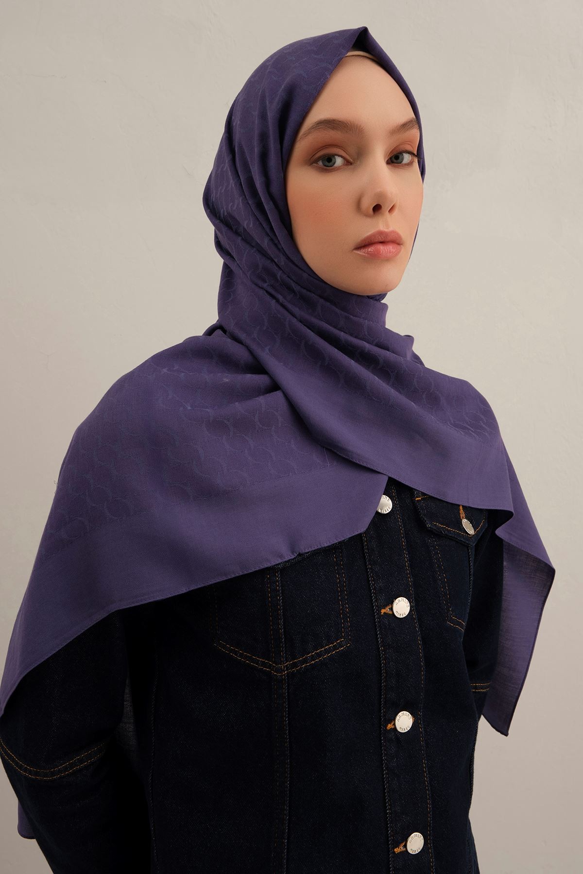 Mor Link Desen  Bambu Cotton Şal  68