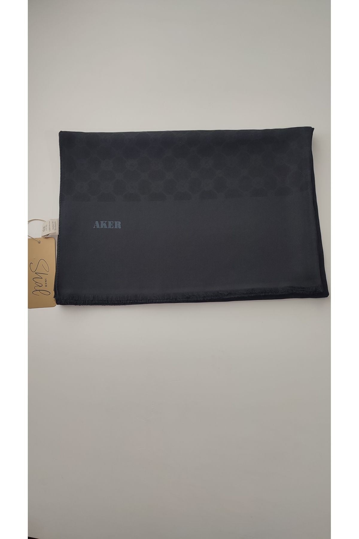 Aker Siyah Elegance Monogram Şal