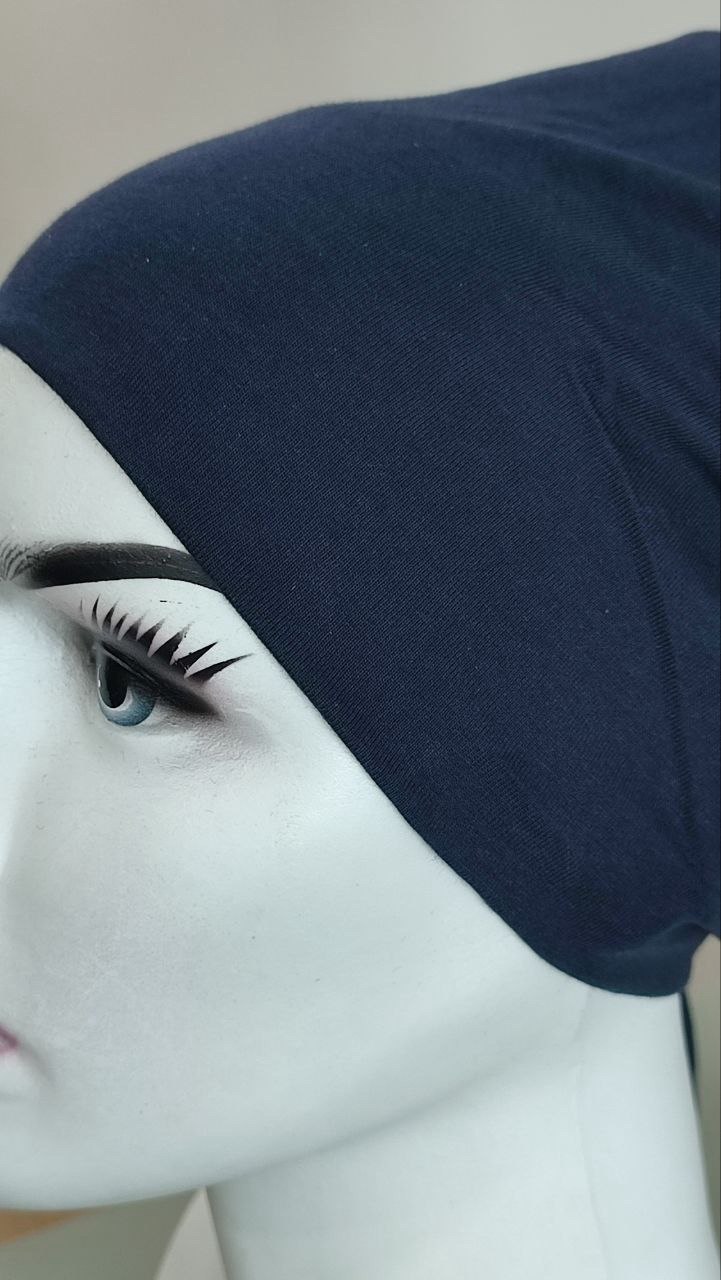 Lacivert Dikişsiz Arkadan Bağlamalı %100 Pamuk Bone