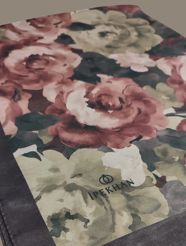 Bordo Winter Bloom Soft Şal