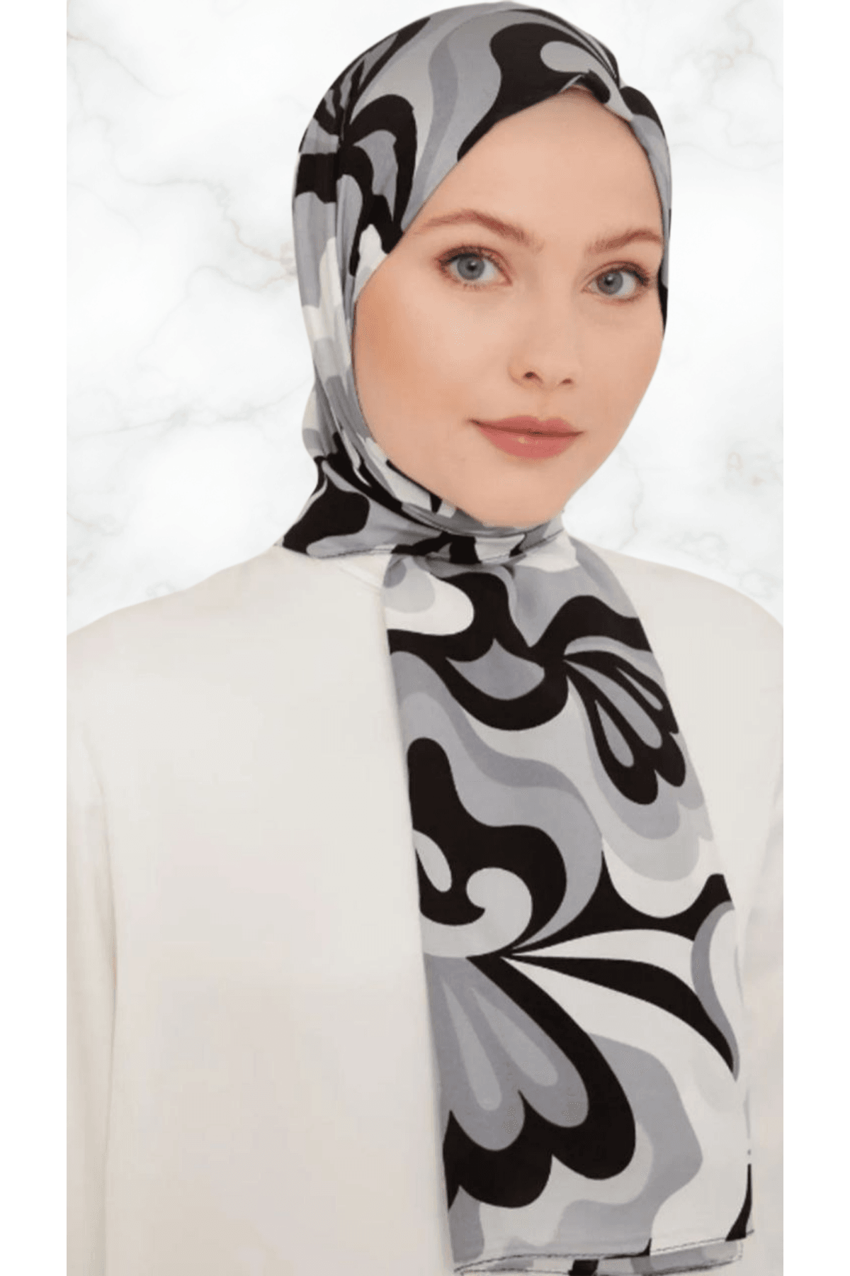 Armine trend  Siyah- Gri Defne Şal