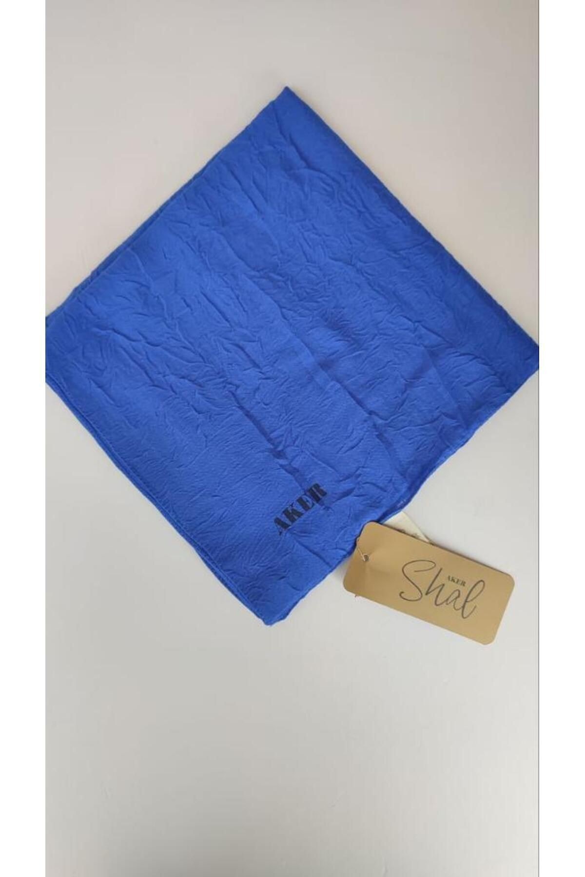 Saks Mavisi Kraş Eşarp