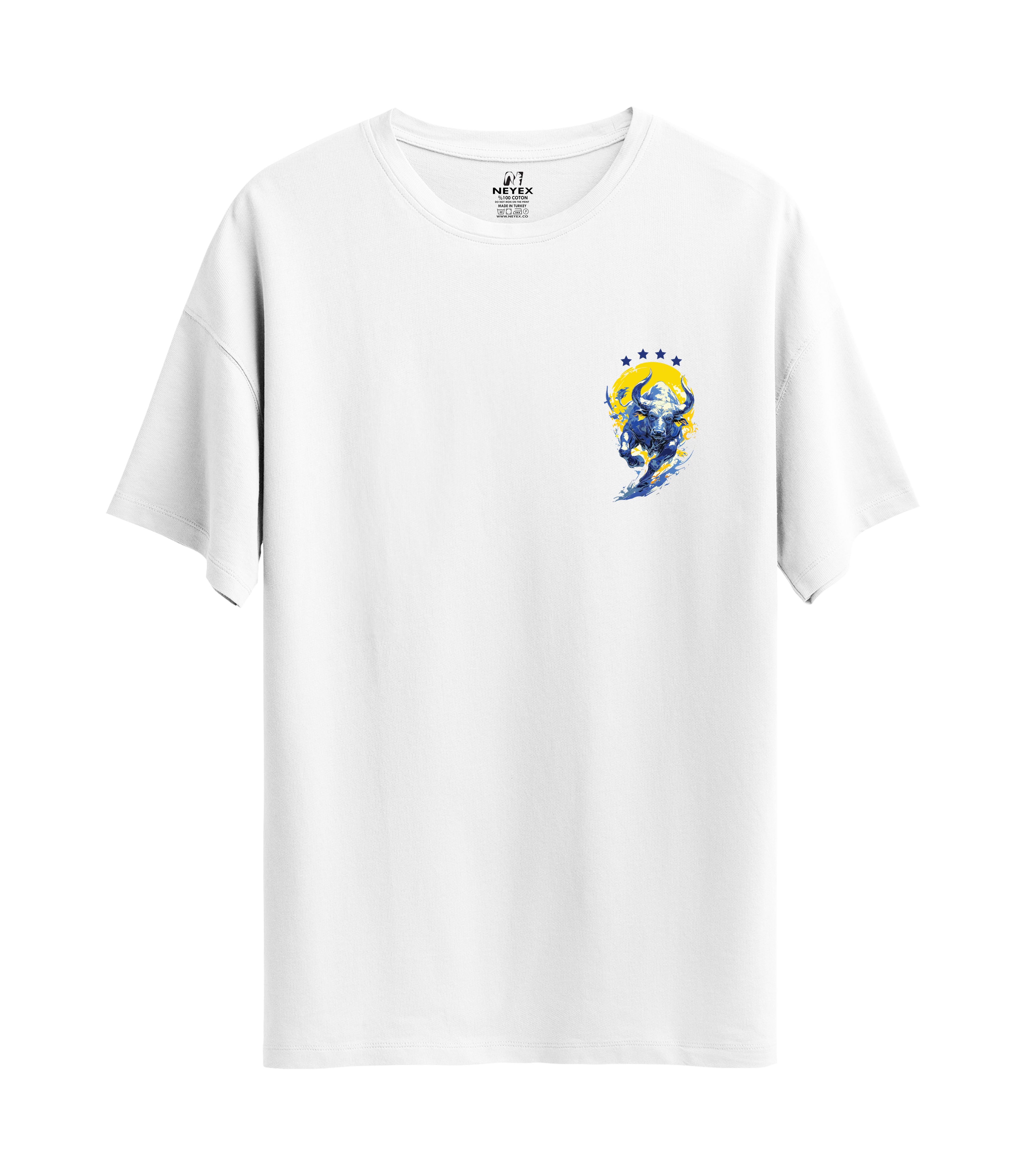 Sarı Lacivert - Unisex Oversize T-Shirt