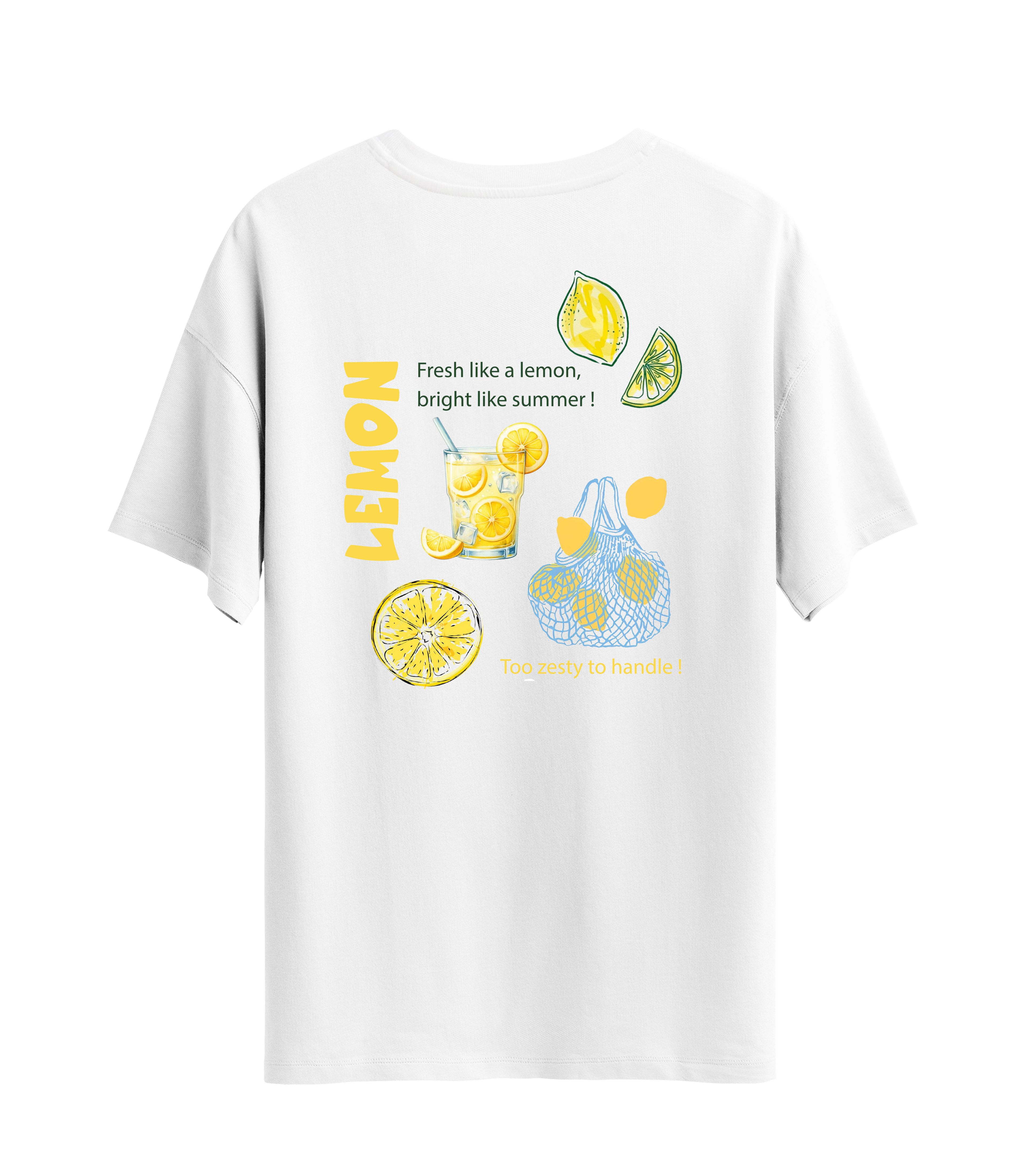 Lemon Sırt Baskılı - Unisex Oversize T-Shirt