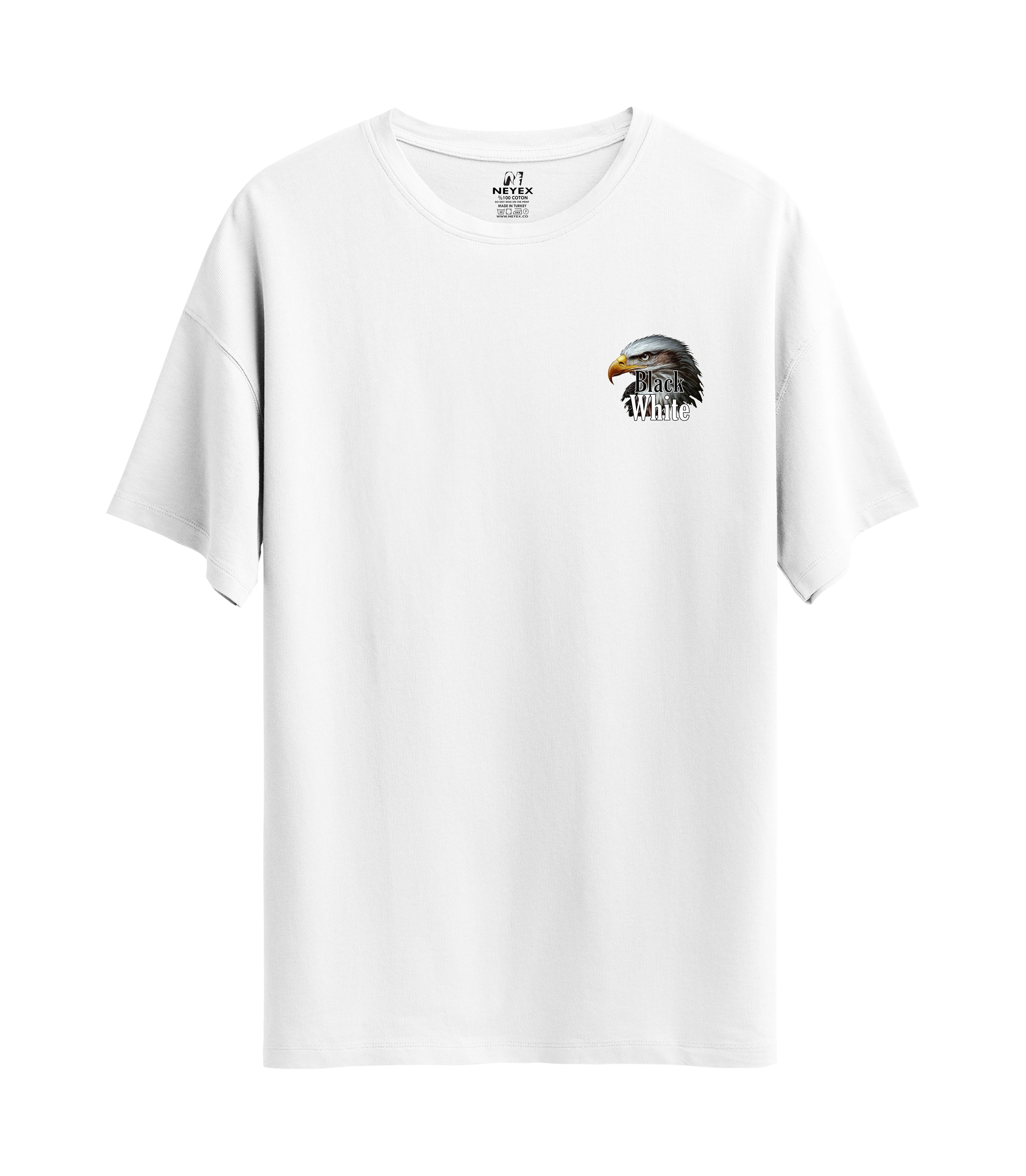Black White baskılı- Unisex Oversize T-Shirt