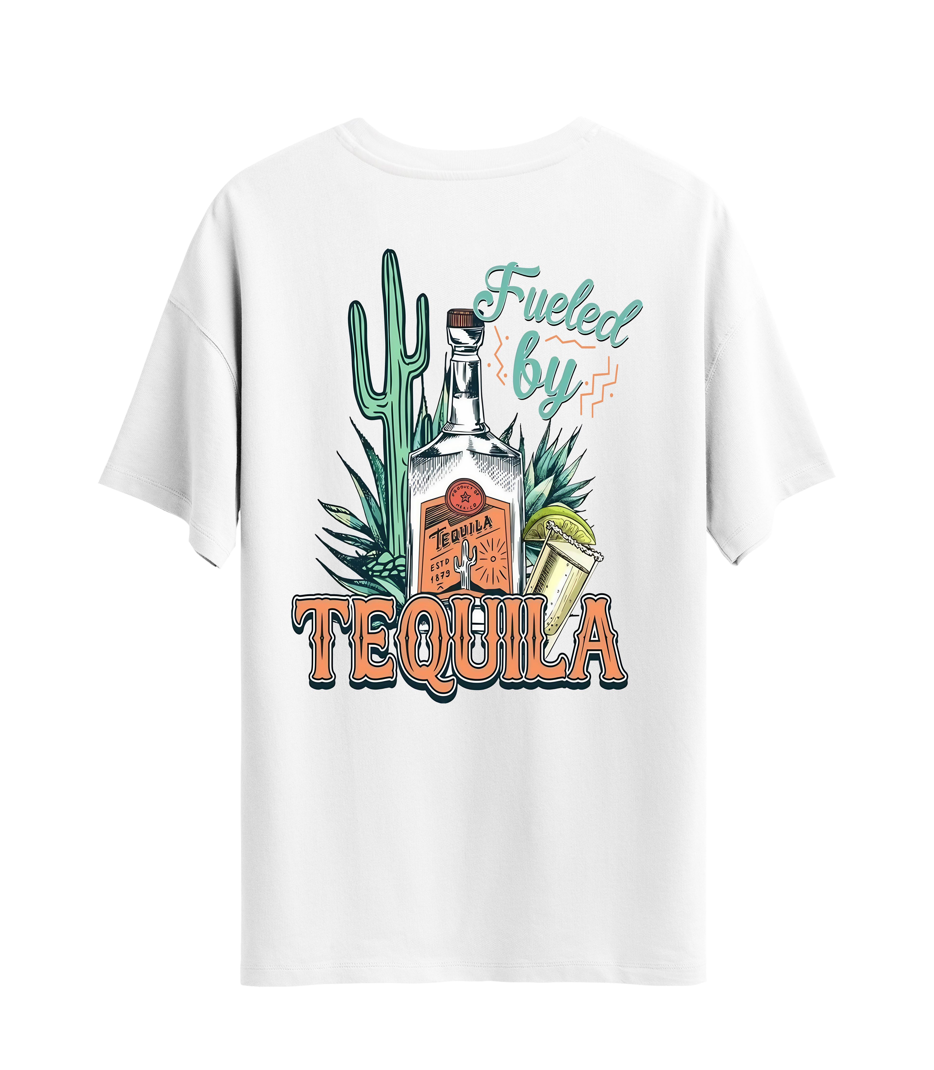 Tequila Sırt Baskılı - Unisex Oversize T-Shirt