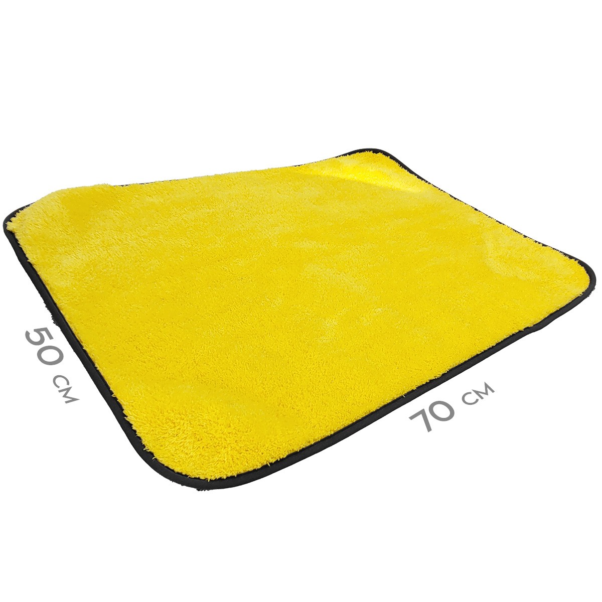 REİS Large Double Layer Microfiber Car Drying Towel 50×70 1300GSM – Yellow Gray