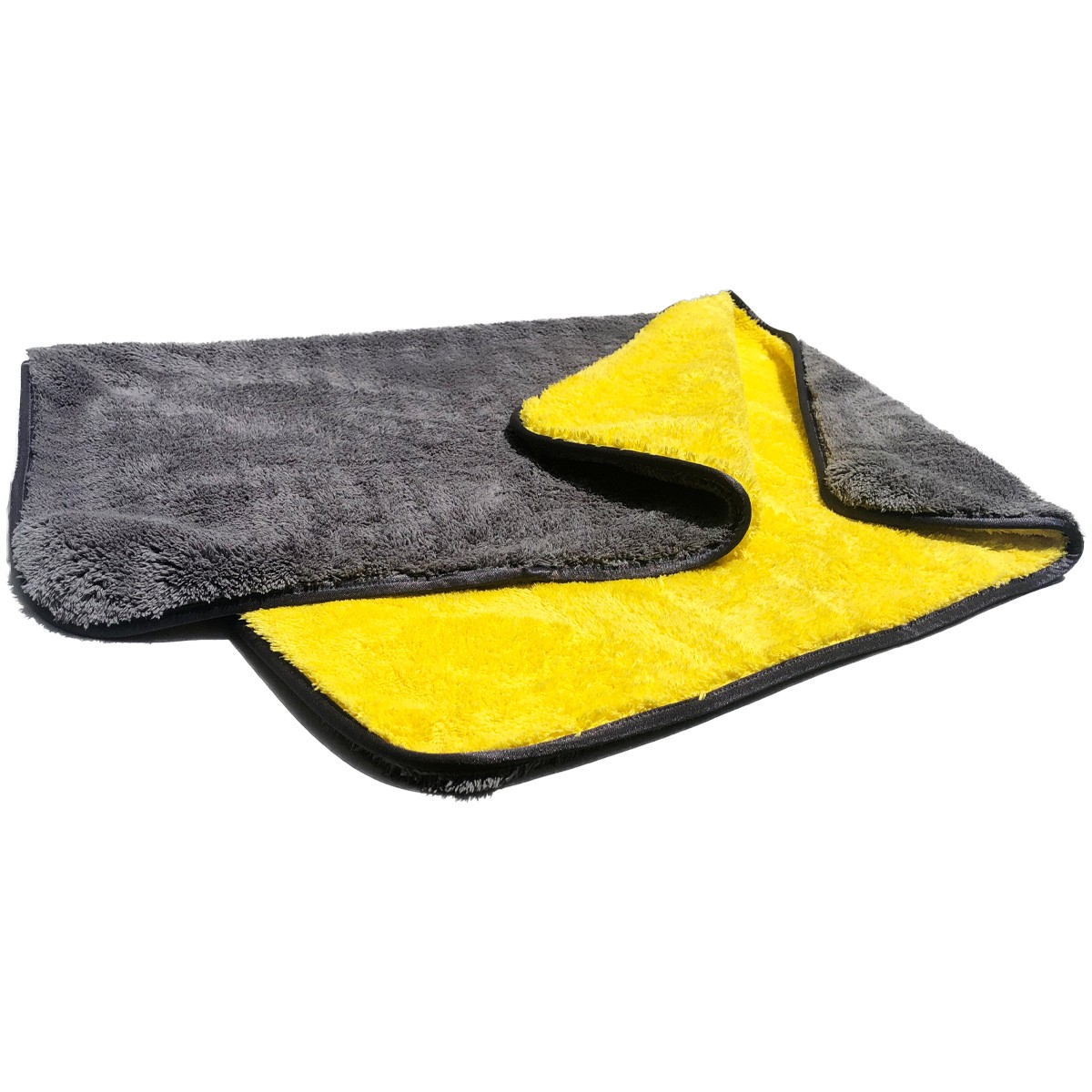 REIS Double Layer Microfiber Car Drying Towel 60×90 1300GSM – Yellow Gray