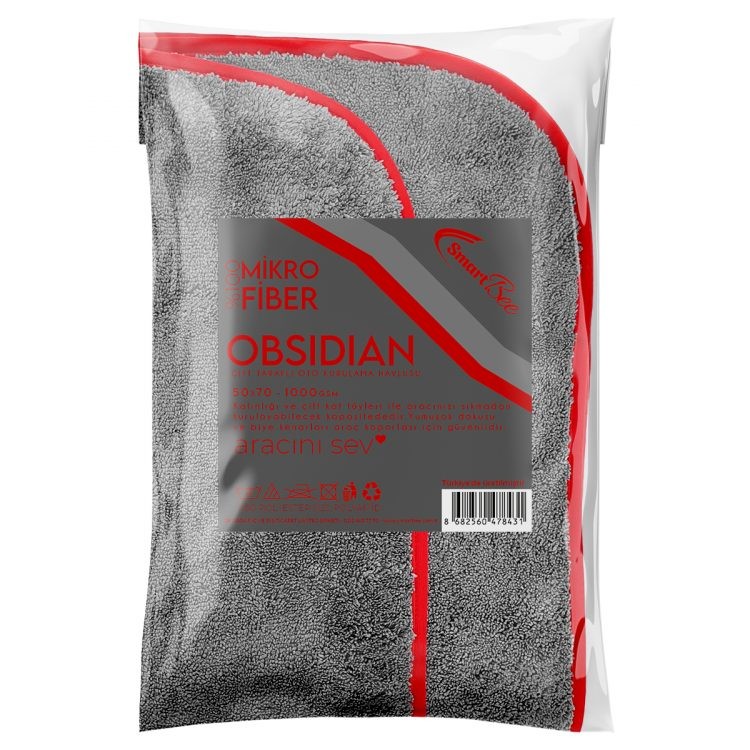 OBSIDIAN Microfiber Car Drying Towel 50×70 cm 1000 GSM – Gray