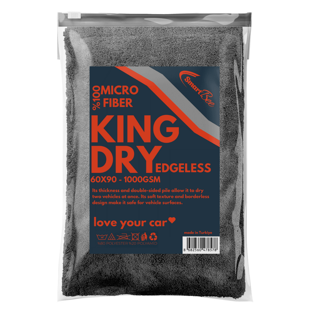 KINGDRY Edgeless Microfiber Car Drying Towel 60×90 1000GSM – Anthracite