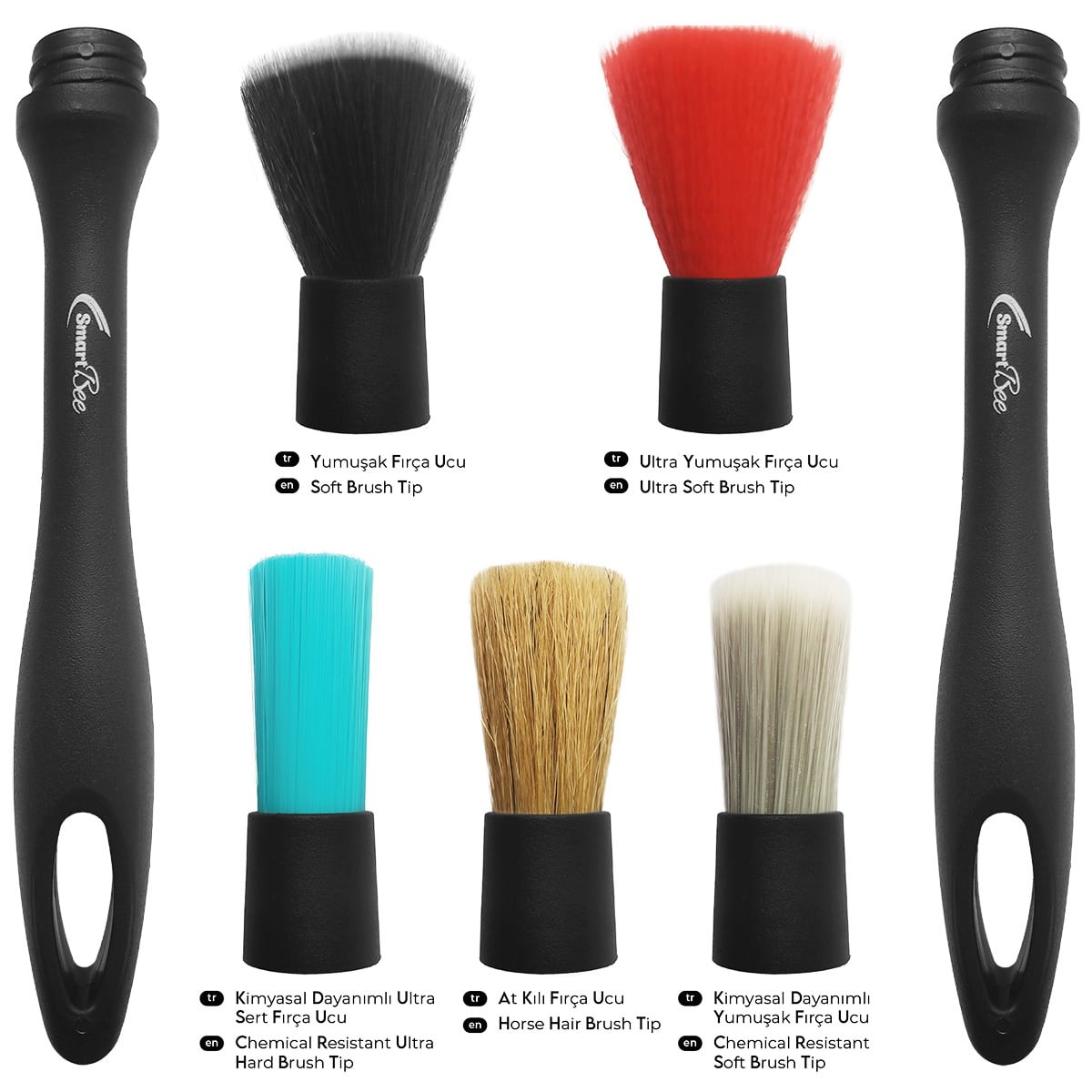 BRUSHPACK 5-Piece Interchangeable Tip Car Detailing Brush Set