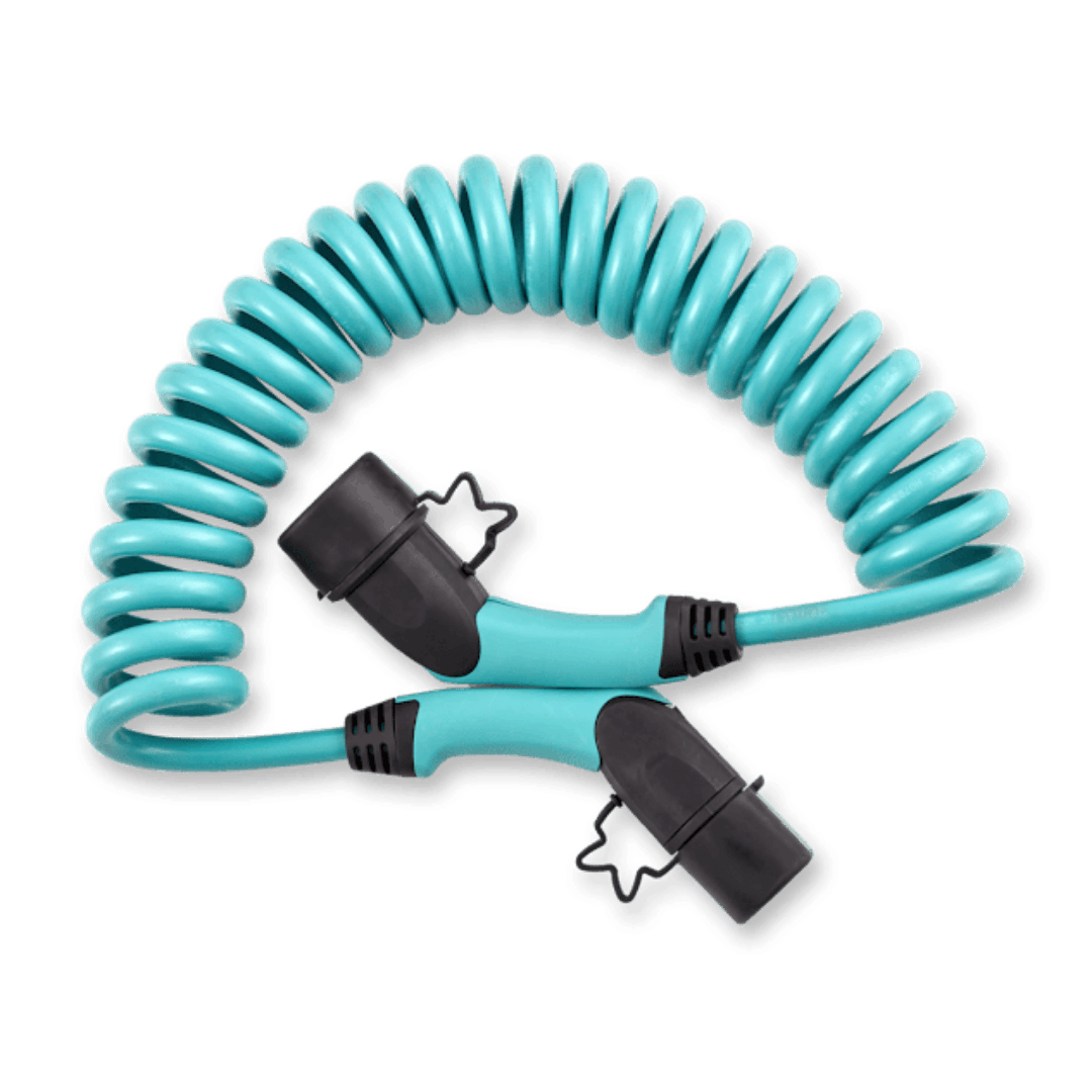 Spiral Electric Vehicle Charging Cable / Type-2 / 22 kW / 32A / 380V AC