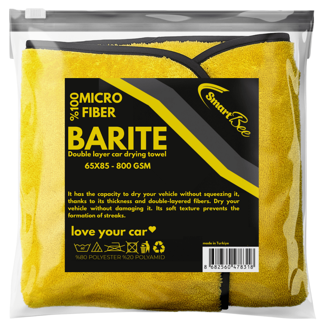 BARITE Double Layer Microfiber Car Drying Towel 65×85 800GSM – Yellow