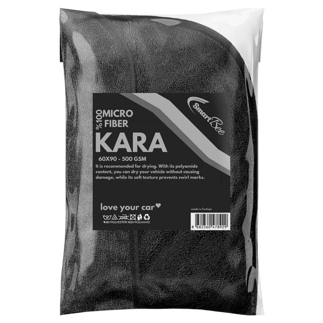 KARA Microfiber Car Drying Towel 60x90cm 500GSM – Black