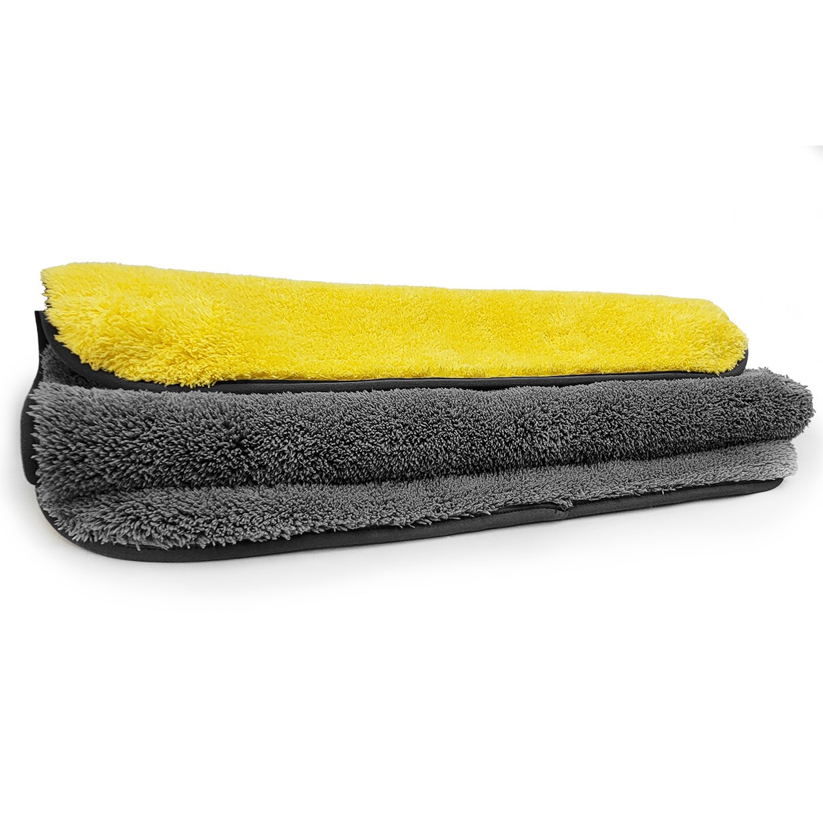 REİS Large Double Layer Microfiber Car Drying Towel 50×70 1300GSM – Yellow Gray