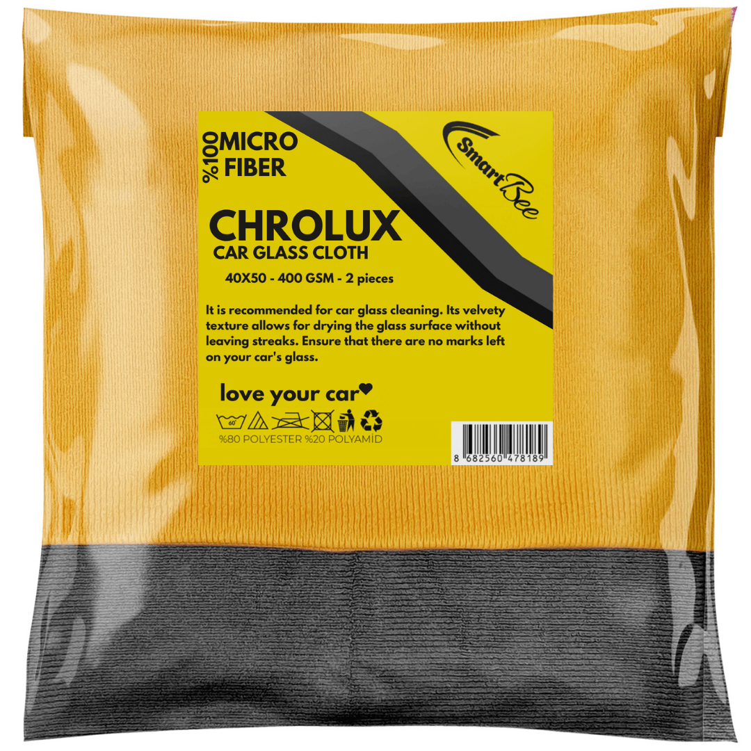 CHROLUX 2-Pack Microfiber Thick Car Glass Cloth 40×50 300GSM – Orange/Gray